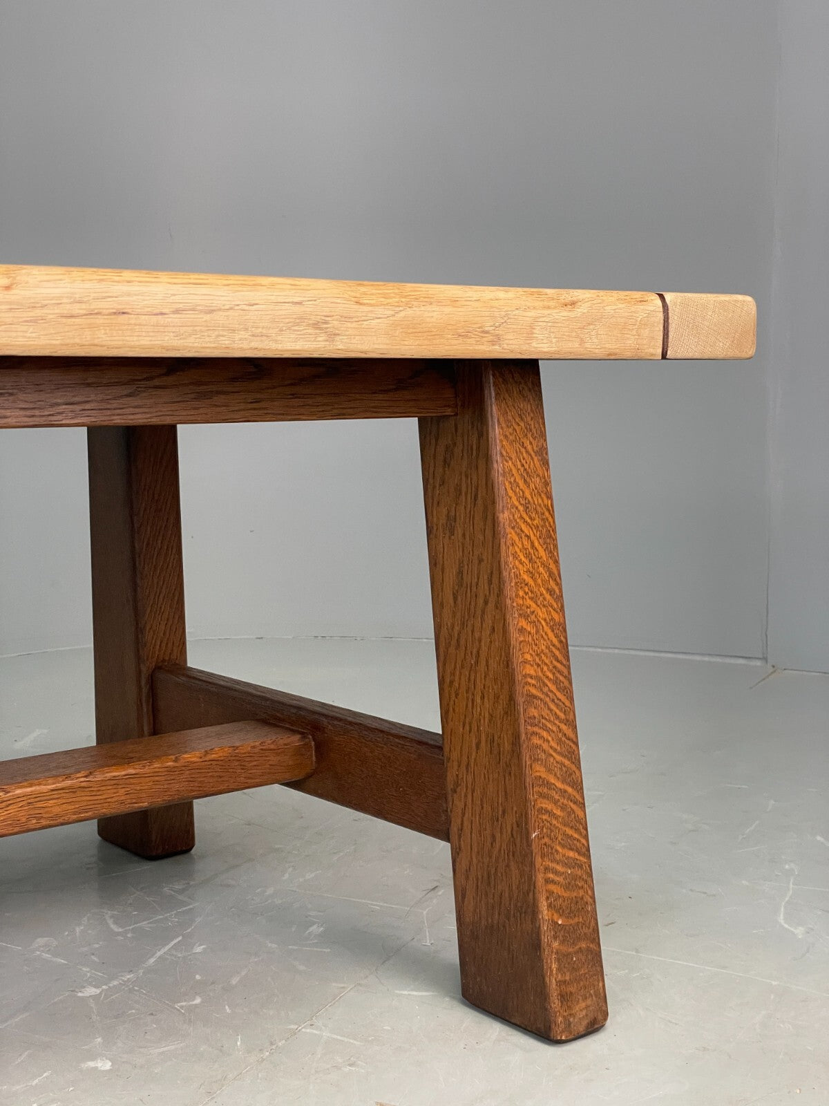 Vintage Scandinavian Large Oak Coffee Table Arts & Crafts Style EB7839 MWOO - UKDK FURNITURE