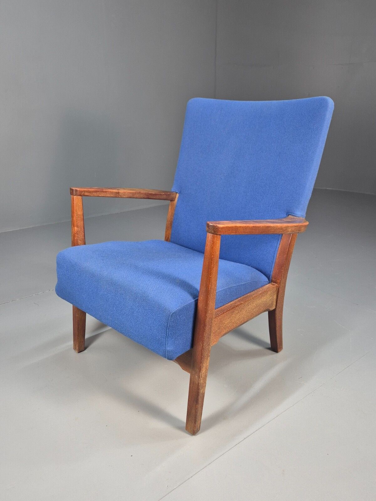 Vintage Danish Lounge Chair Blue Beech Frame Vamo 1950s Retro MCM EB8771 MNOR - UKDK FURNITURE
