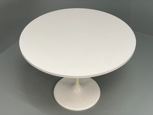 Vintage Round Formica Table White Tulip Base 1960s Retro Kitchen EB11543 MWOO1