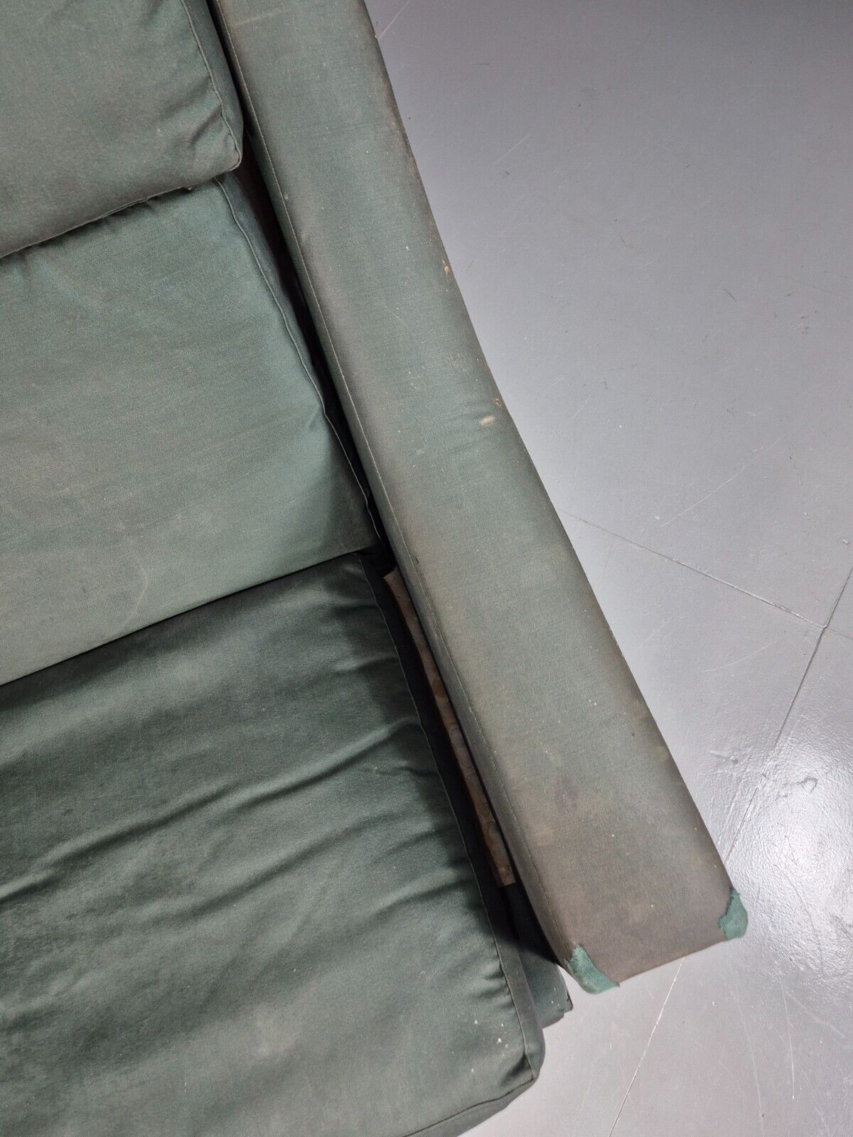 Mid Century Danish Lounge Chair Teak Legs Green Fabric Retro 1960s EB7444 MNOR - UKDK FURNITURE