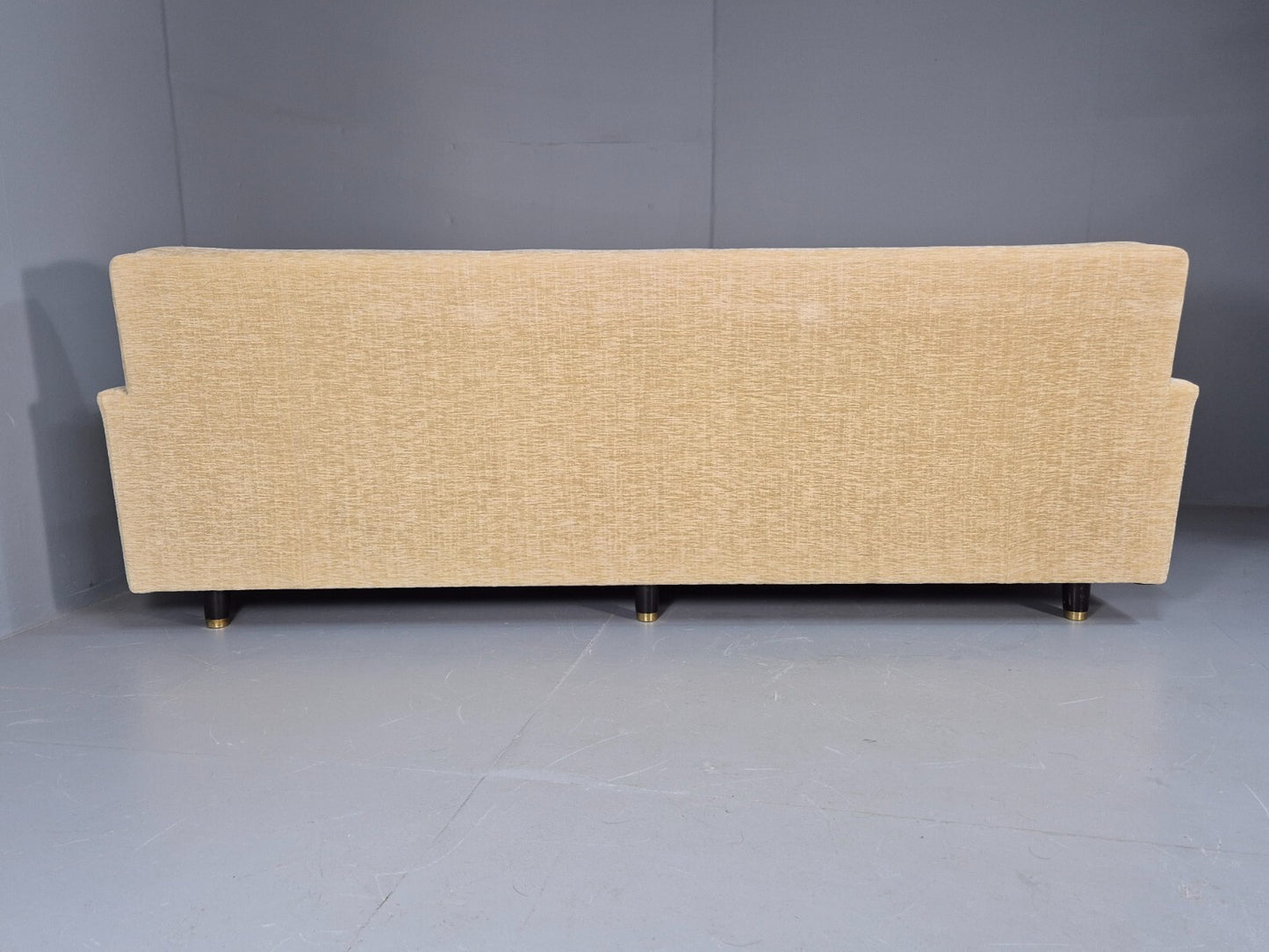 Vintage 1960s Sofa Cream Floral Upholstery 3 Seat Quality Retro EB9680 M3SS - UKDK FURNITURE