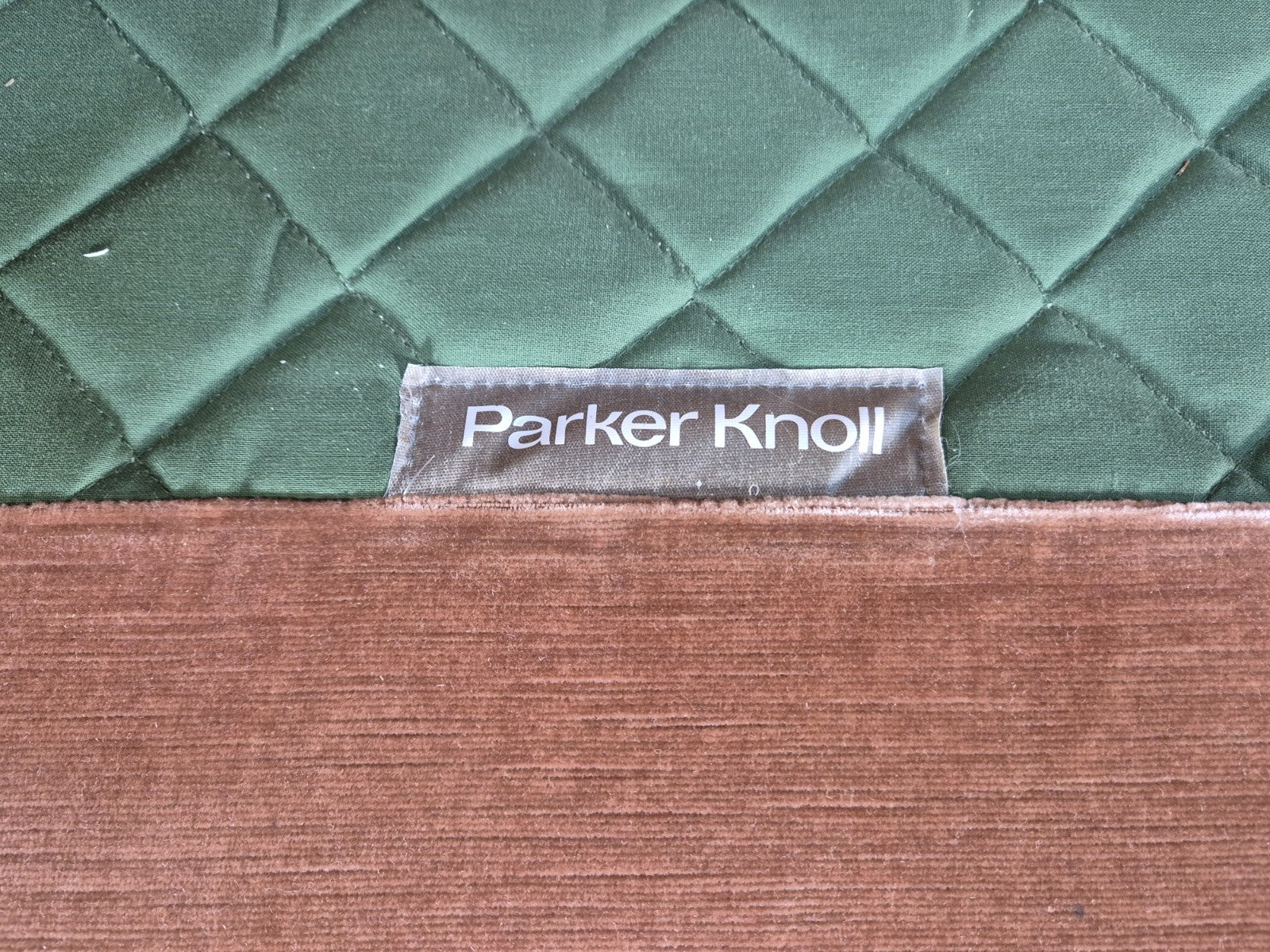 Parker Knoll Wingback Two Seater Settee Peach Velour 1960s Retro EB10654 V2SS7