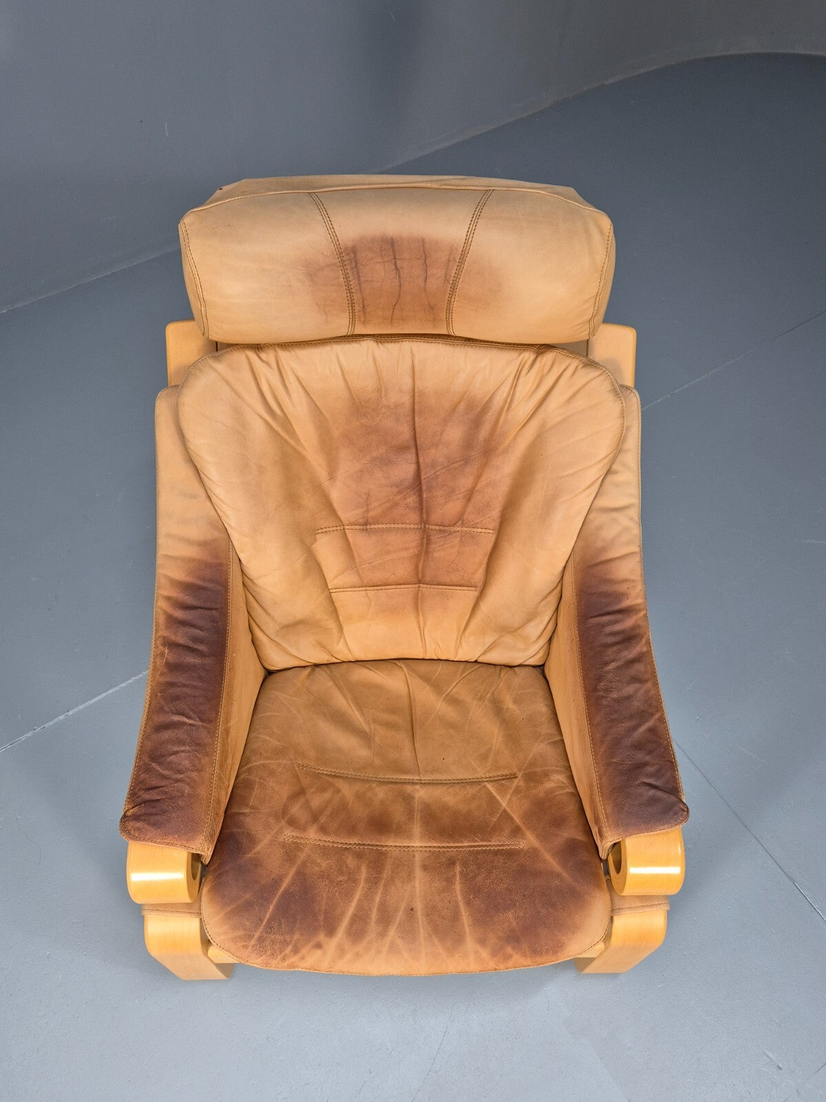 Vintage Danish Skippers Bentwood and Leather Apollo Lounge Chair EB9245 MBEN - UKDK FURNITURE