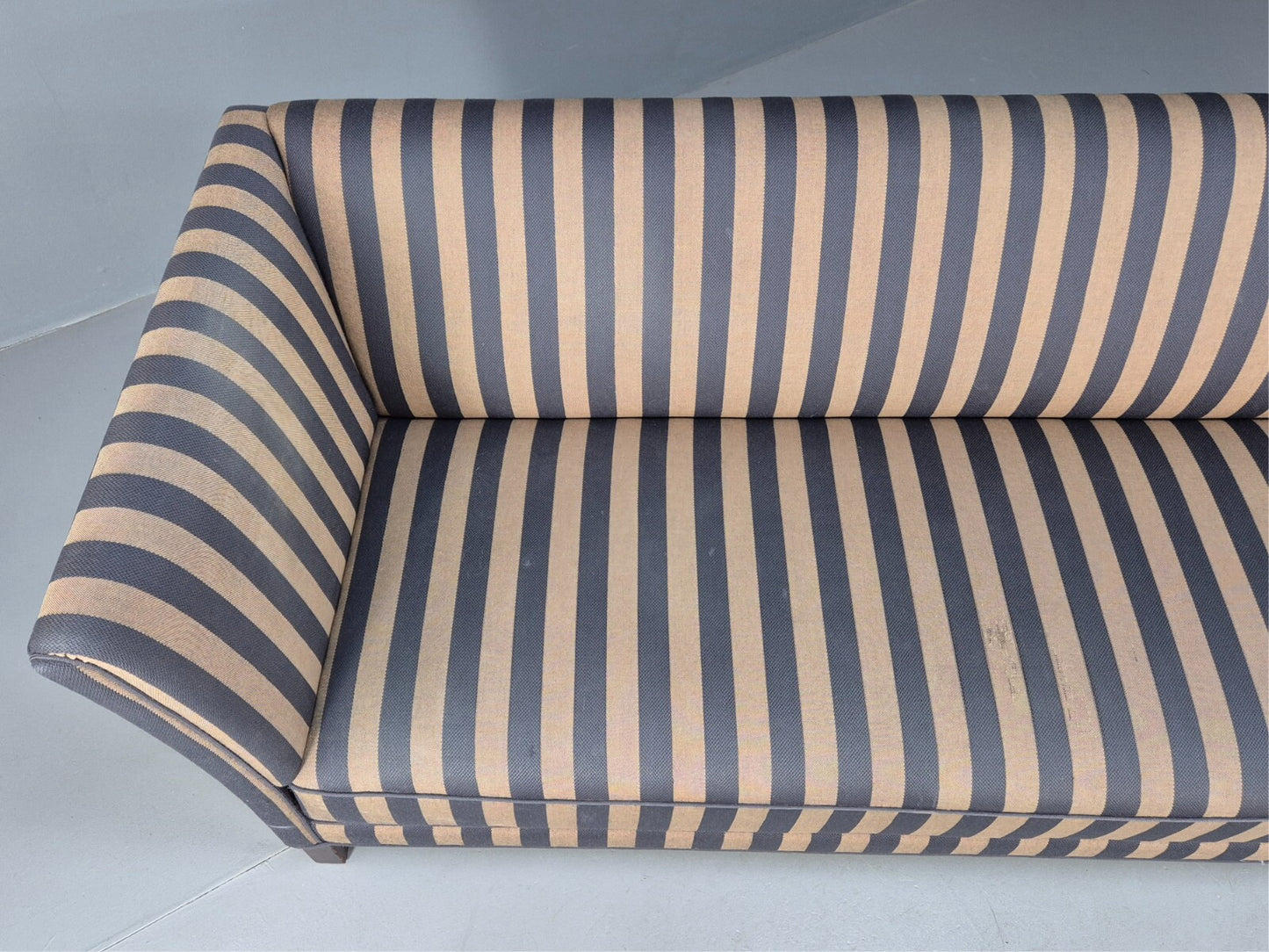 Vintage Danish 1950s Striped Sofa Mid Century Modern Shape Retro EB9559 M3SS - UKDK FURNITURE
