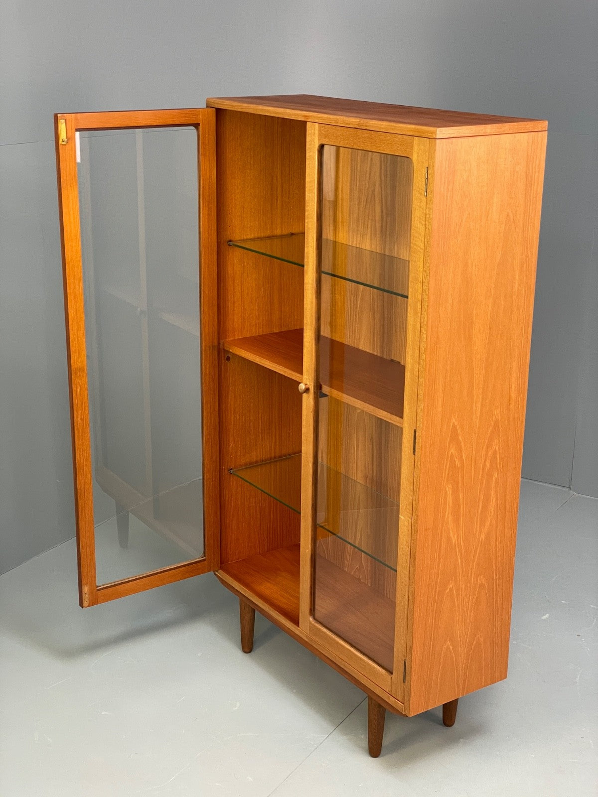 Vintage G Plan Teak Glazed Bookcase Retro 1970s Shelving EB10002 MWOO - UKDK FURNITURE
