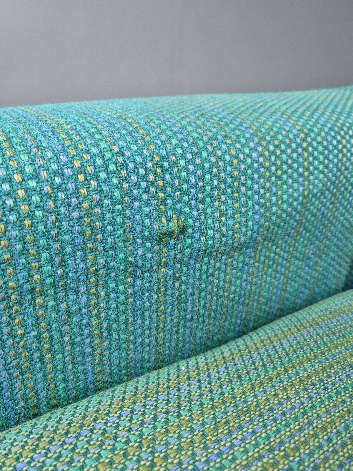 Vintage Danish Lounge Chair Blue Wool Retro MCM 1970s E8292 MNOR - UKDK FURNITURE
