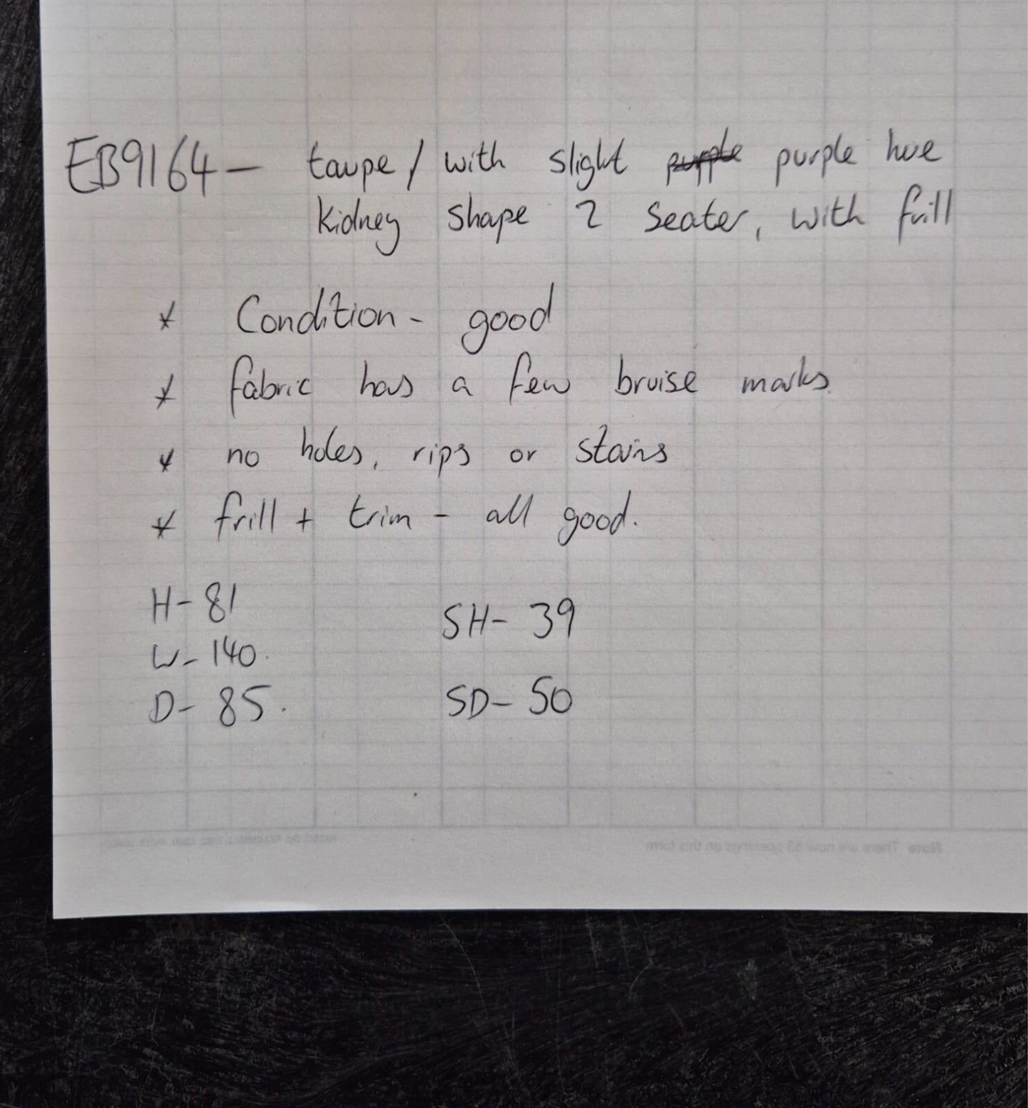 Vintage Danish Seat Deco Settee 2 Seater Mushroom Velour Tassels EB9164 V2SS - UKDK FURNITURE