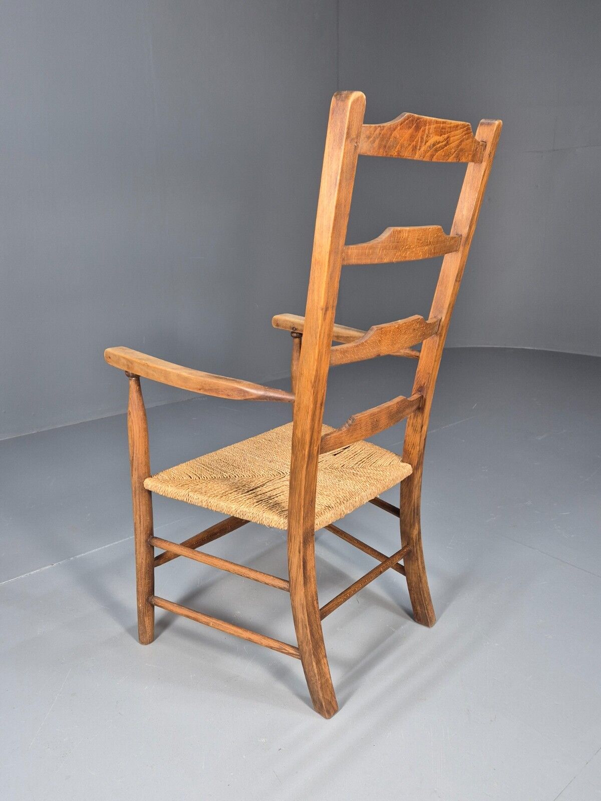 Vintage Danish Ladder Back Chair With Seagrass Seat EB8870 VBER - UKDK FURNITURE
