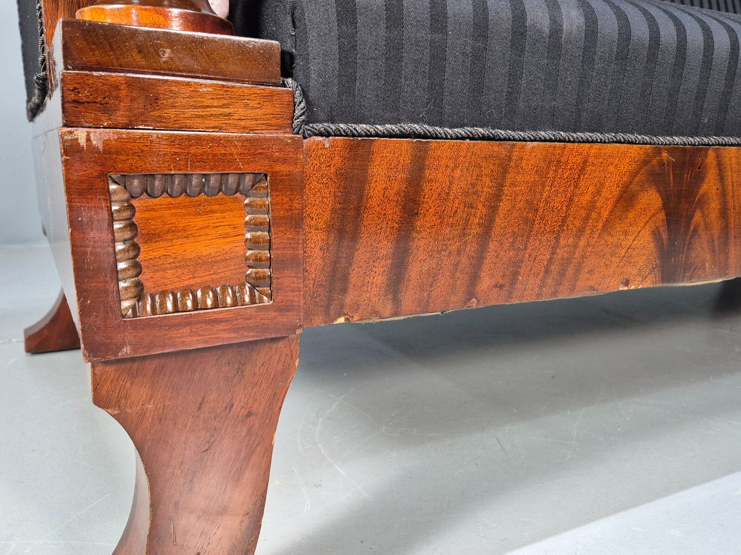 Vintage Scandinavian Biedermeier Mahogany Sofa Charcoal Antique EB9548 V3SS - UKDK FURNITURE