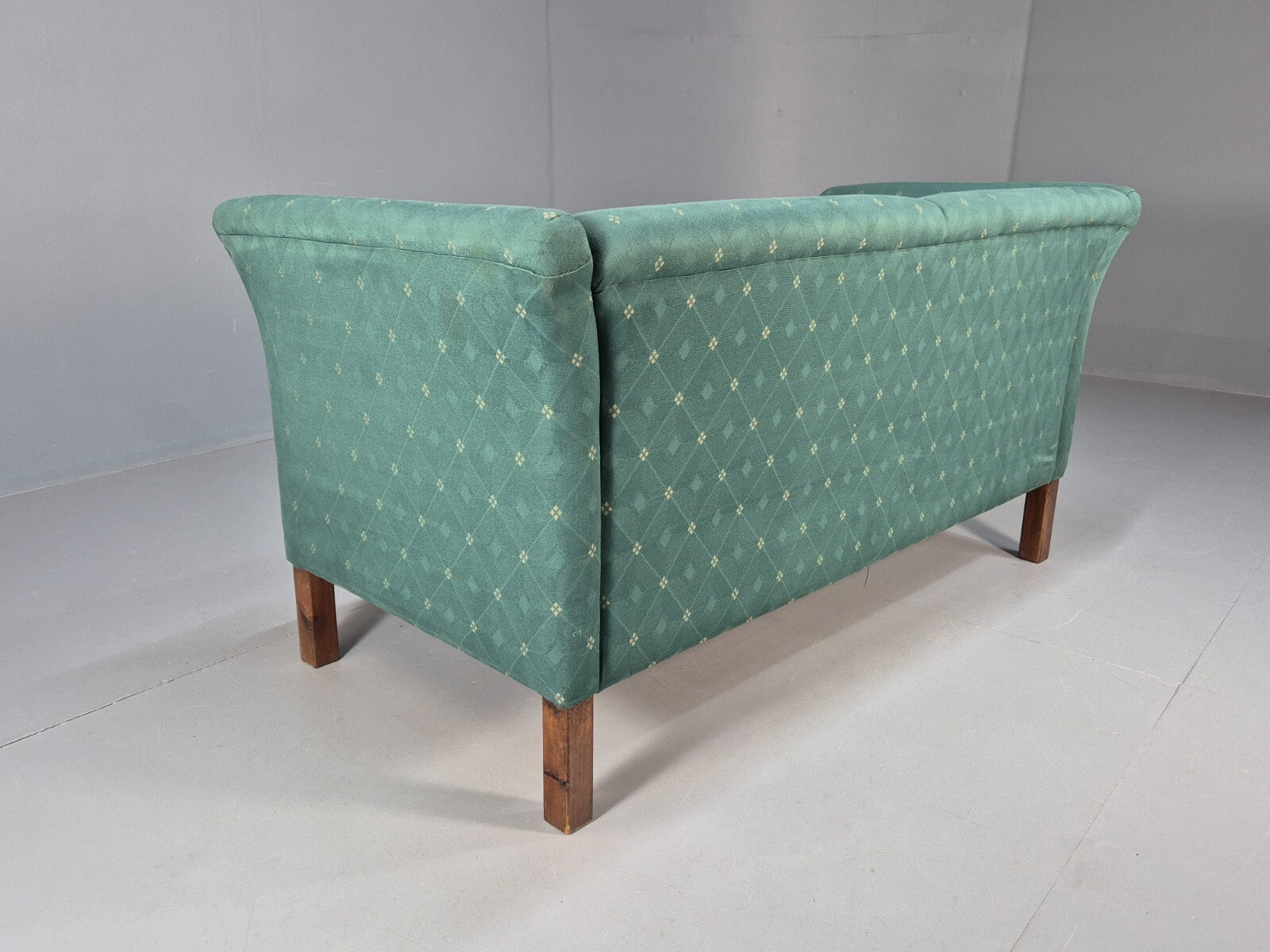 Vintage Danish Green 2 Seat Classic Mid Century Shaped Sofa 1980s EB9565 M2SS - UKDK FURNITURE