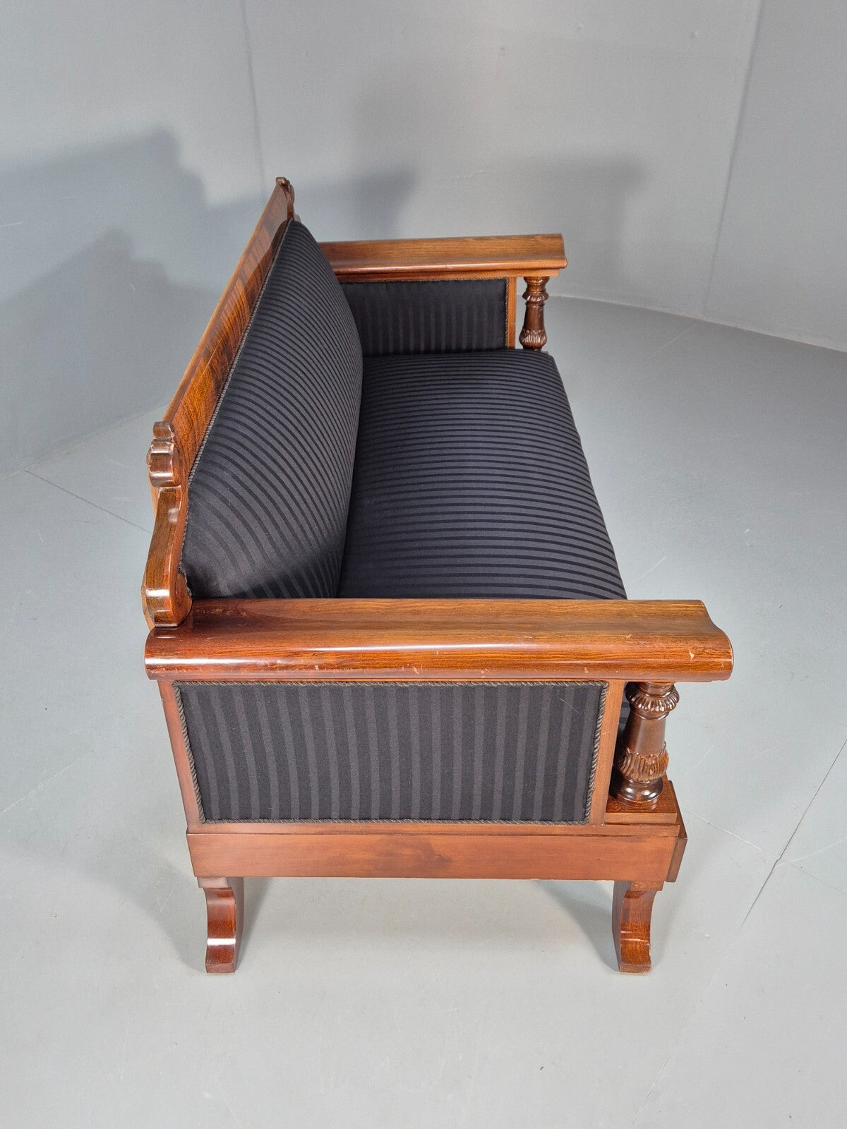 Vintage Scandinavian Biedermeier Mahogany Sofa Charcoal Antique EB9548 V3SS - UKDK FURNITURE