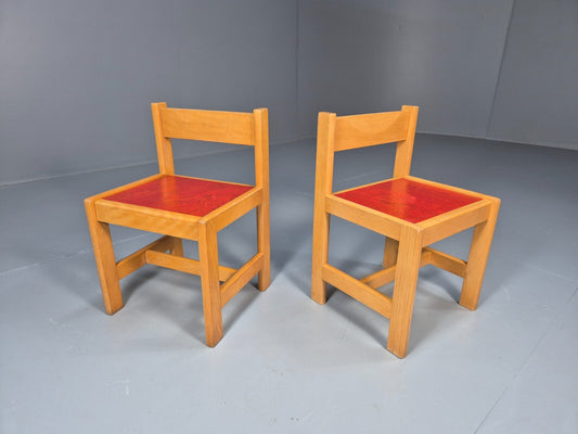 2 Vintage Danish Nursery School Chairs Beech 1970s Retro EB9673 MSTA - UKDK FURNITURE
