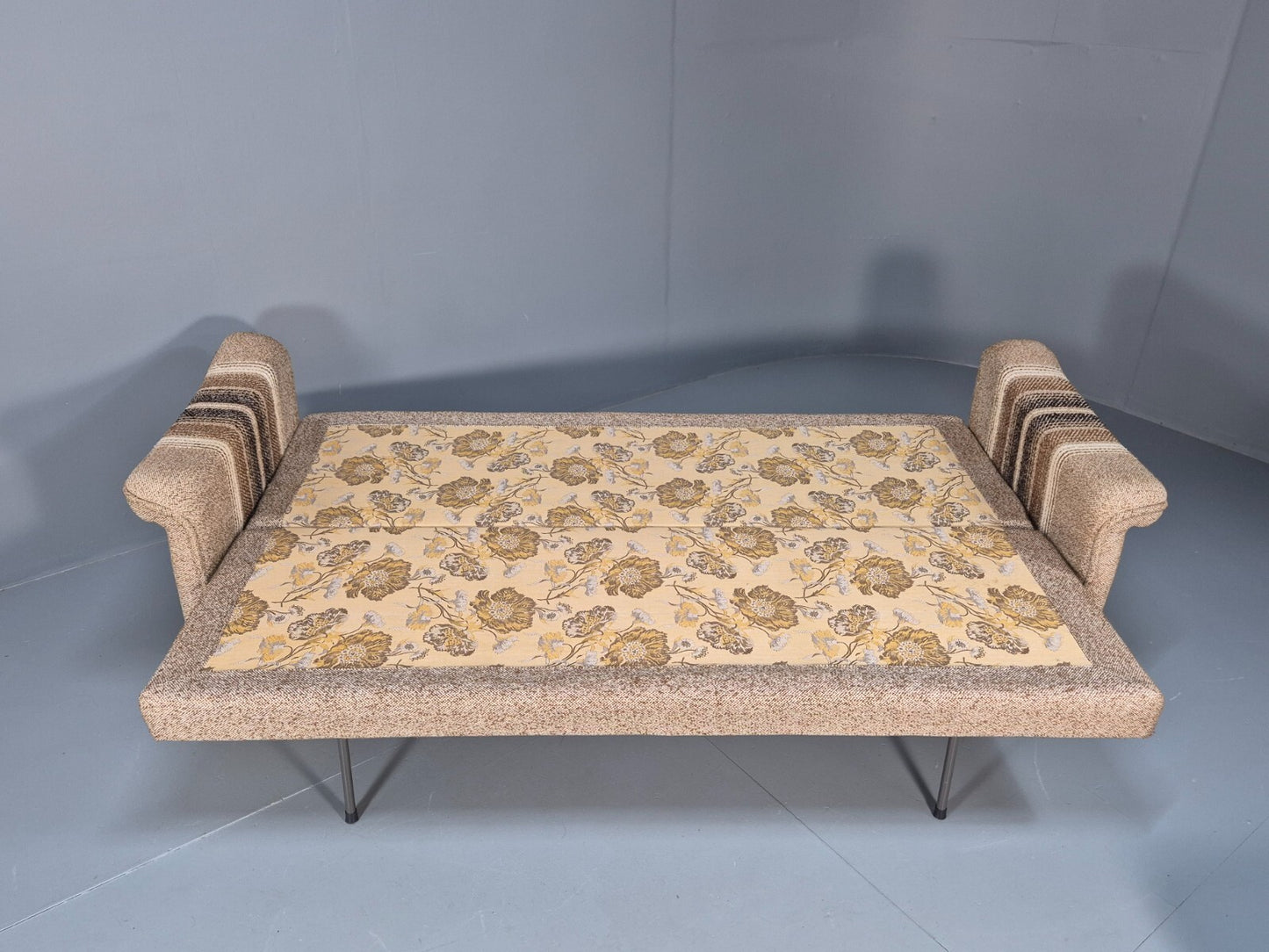 Vintage Danish 1970s Sofa Bed Wool Stripe Retro MCM EB9590 M4SS - UKDK FURNITURE