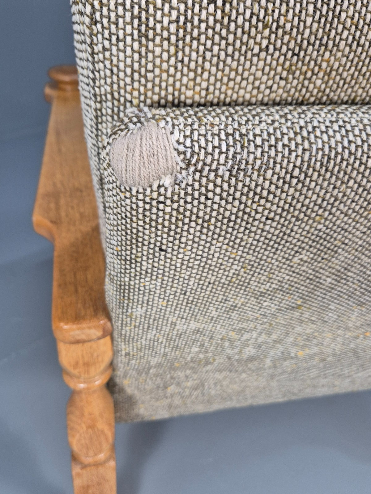 Vintage Danish Kjaernulf Style Oak and Wool Lounge Chair 1970s EB9714 MNOR - UKDK FURNITURE