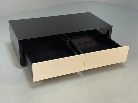 Modern Italian Gloss Black Low Double Drawer Unit EB8662 MWOO - UKDK FURNITURE