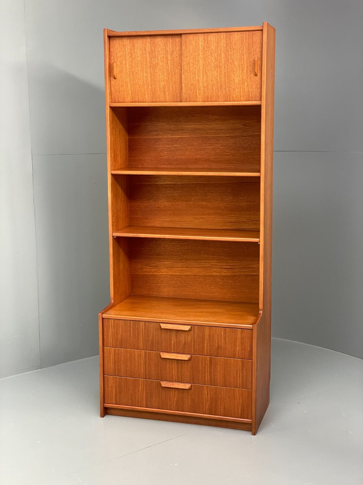 Vintage Teak Wall Unit By Gibbs Furniture 1970s Design Drawers EB9529 MWOO - UKDK FURNITURE