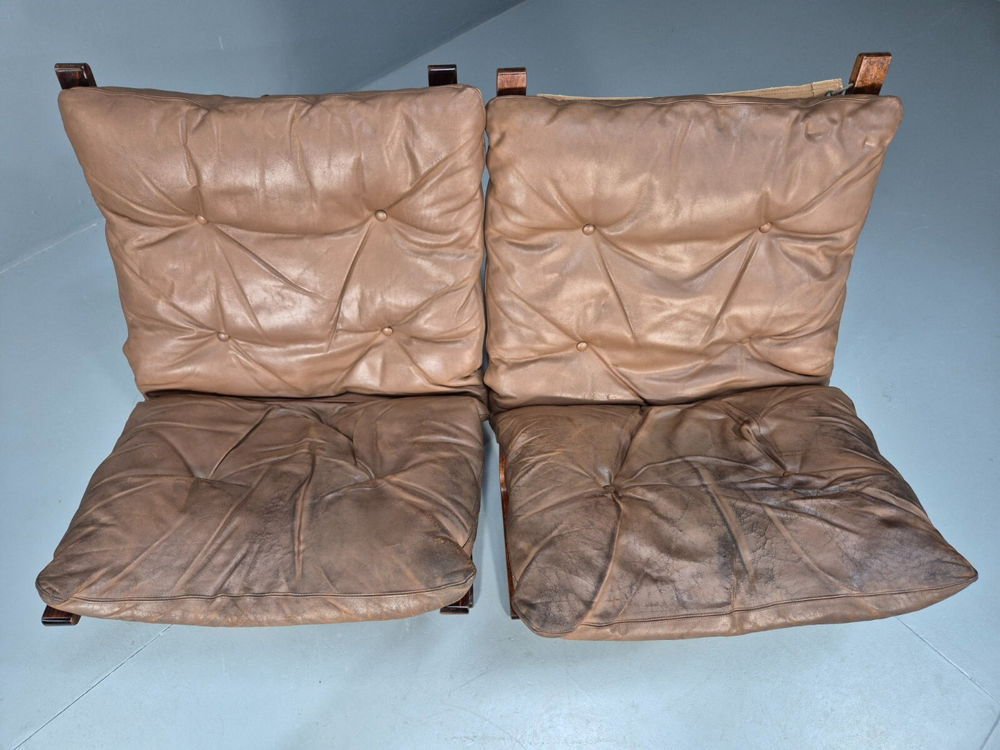 Vintage Brown Leather Bentwood Siesta Chairs Westnofa Ingmar Relling EB9324 MBEN - UKDK FURNITURE