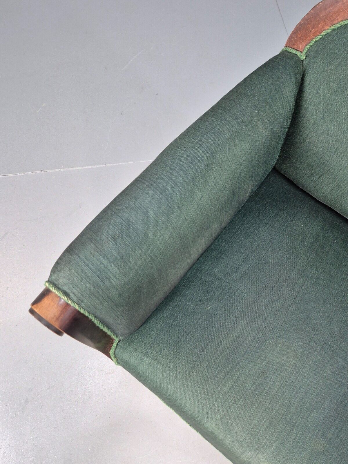 A Vintage Danish Antique Chair Green and Mahogany Shield Back 1920s EB8924 VCLO - UKDK FURNITURE