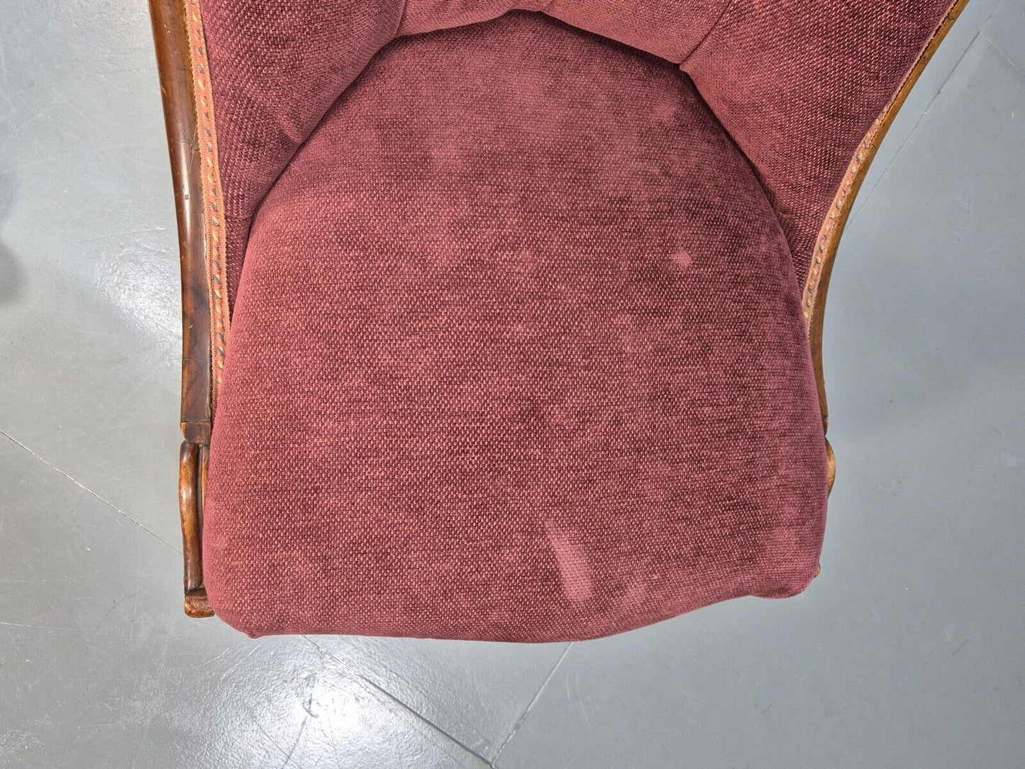 Vintage Nursing Chair Pink Cotton Fruitwood Frame 1800s Antique EB8454 VCLO - UKDK FURNITURE