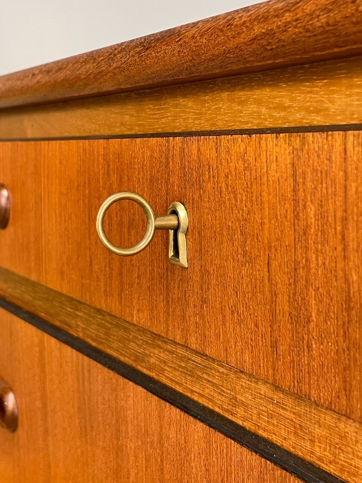 Vintage Danish Teak Chest Of Drawers Solid Handles Mid Century EB9117 MWOO - UKDK FURNITURE