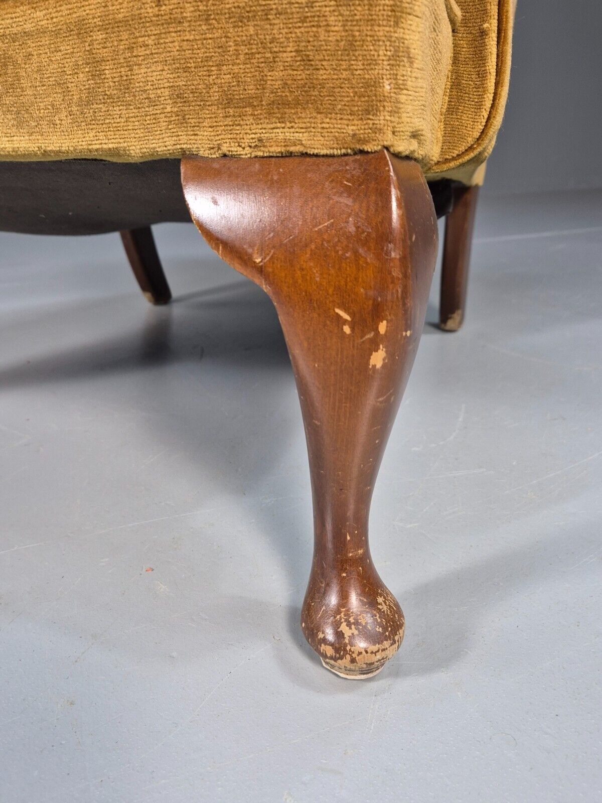 Vintage Wingback Lounge Chair Gold floral Velour Parker Knoll 1960s EB8918 VCLO - UKDK FURNITURE