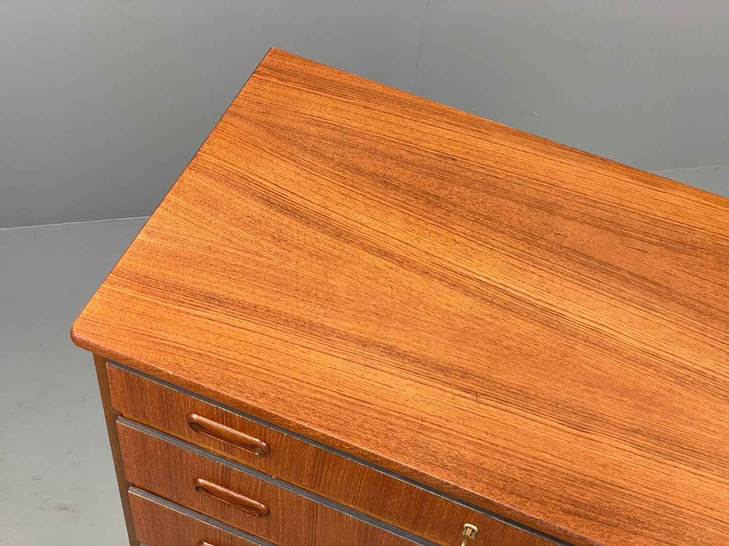 Vintage Danish Teak Chest Of Drawers Solid Handles Mid Century EB9117 MWOO - UKDK FURNITURE