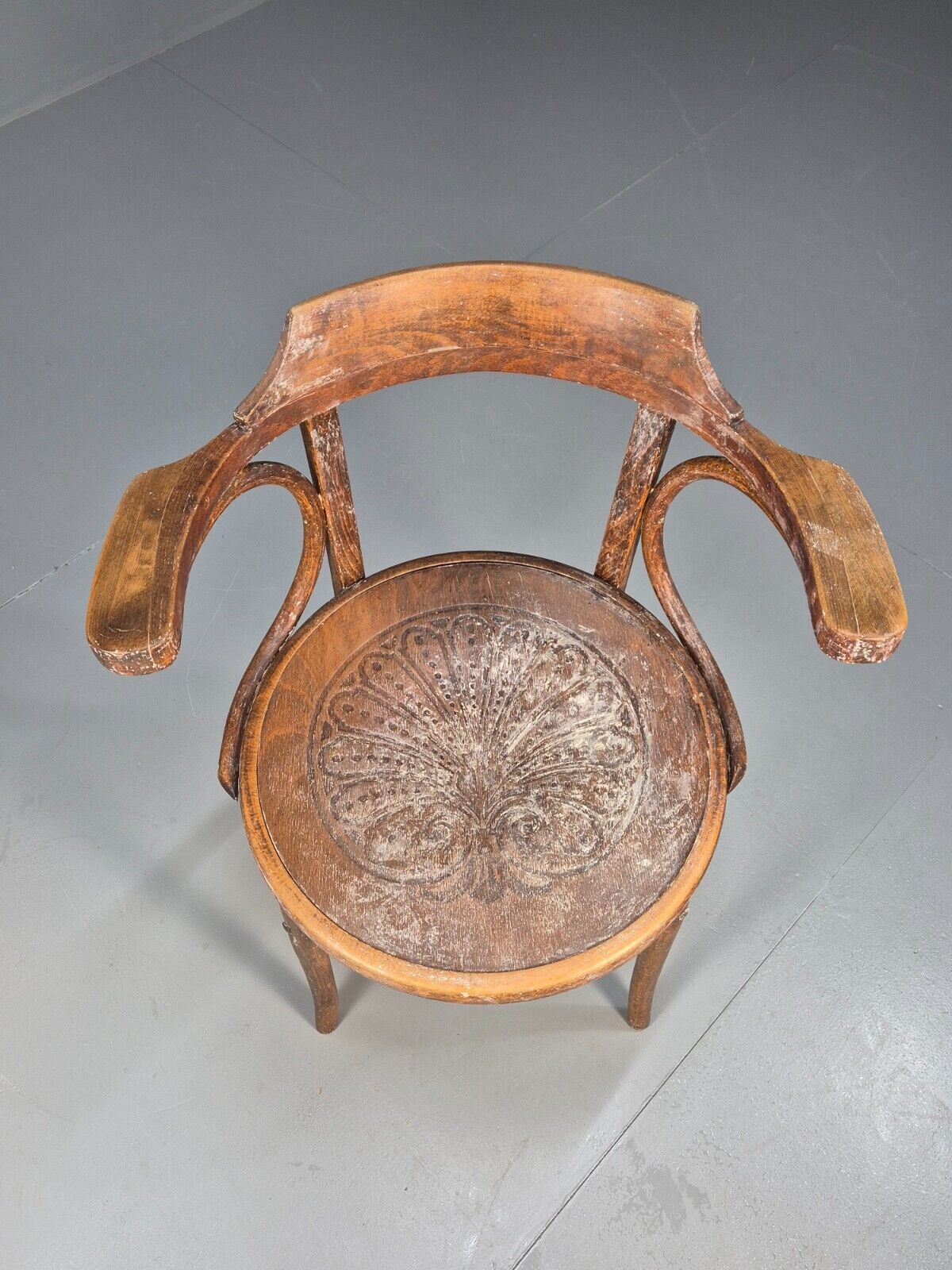 Vintage Bentwood Elbow Chair Bistro Thonet Style 1930s Antique EB8879 VDIN - UKDK FURNITURE