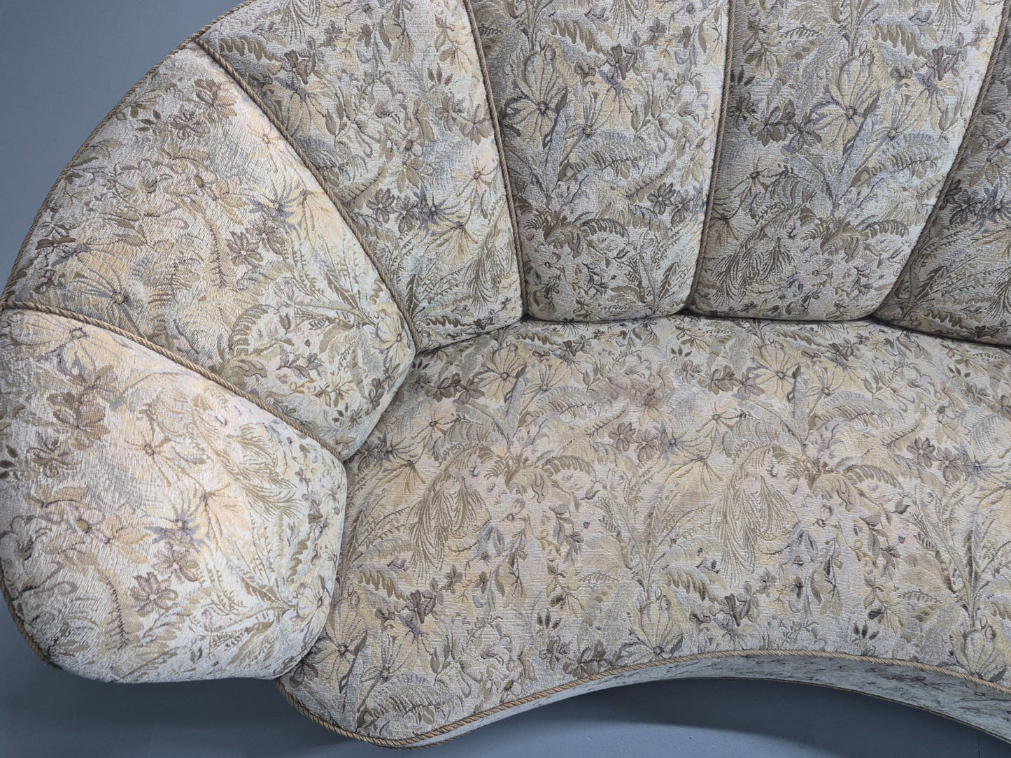 Vintage Banana Sofa 1930s Danish Art Deco Floral Cotton Retro EB10794 V2SS16