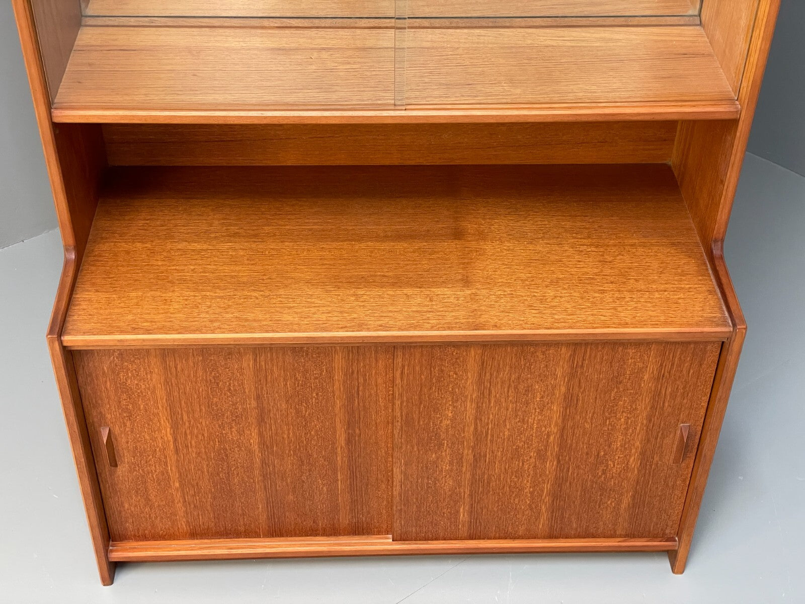 Vintage Teak Wall Unit By Gibbs Furniture 1970s Glazed EB9715 MWOO - UKDK FURNITURE