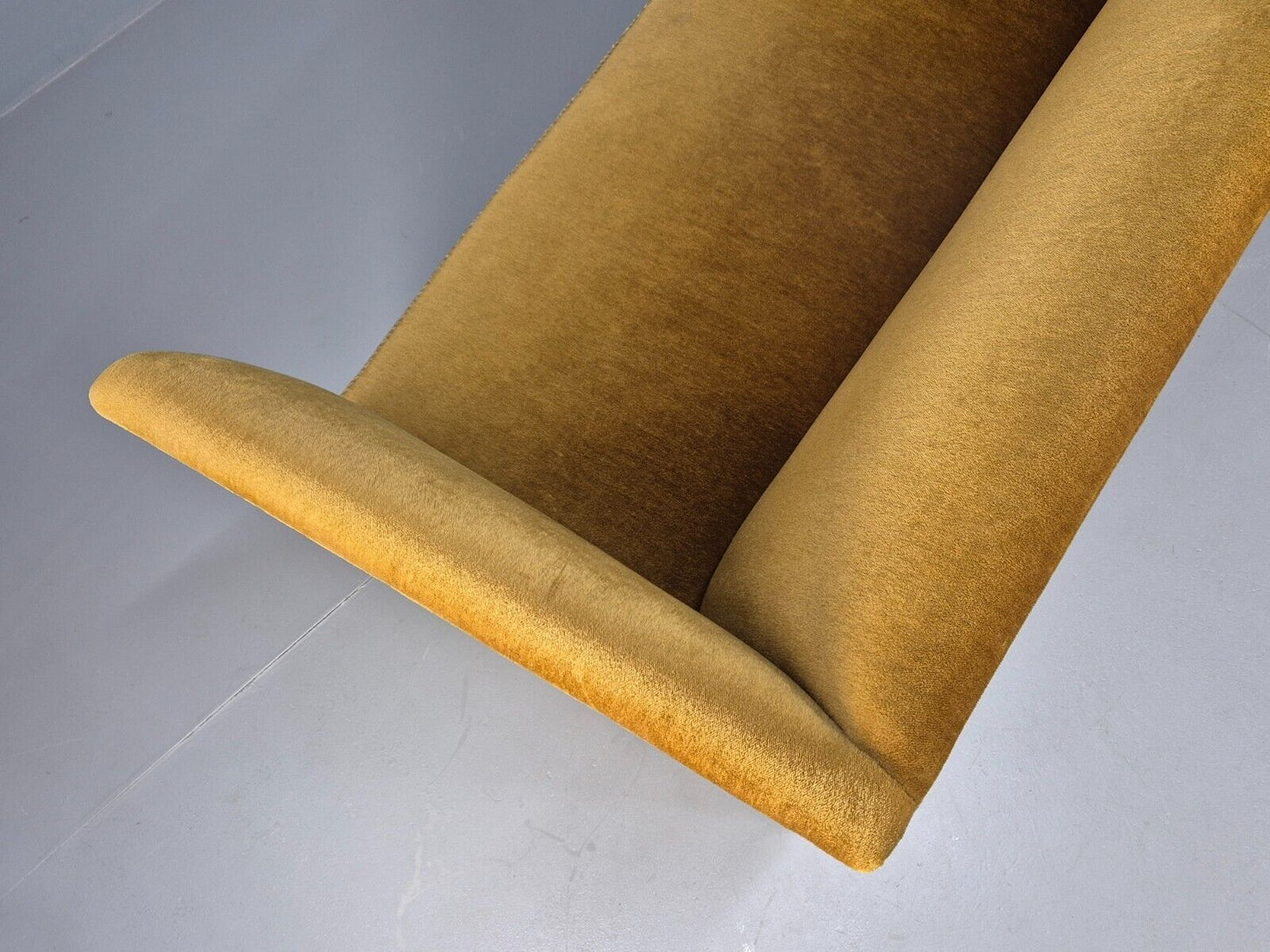 Vintage Danish 2 Seat Sofa Gold Velour Tassles Boxy Frame 1950s EB8928 V2SS - UKDK FURNITURE