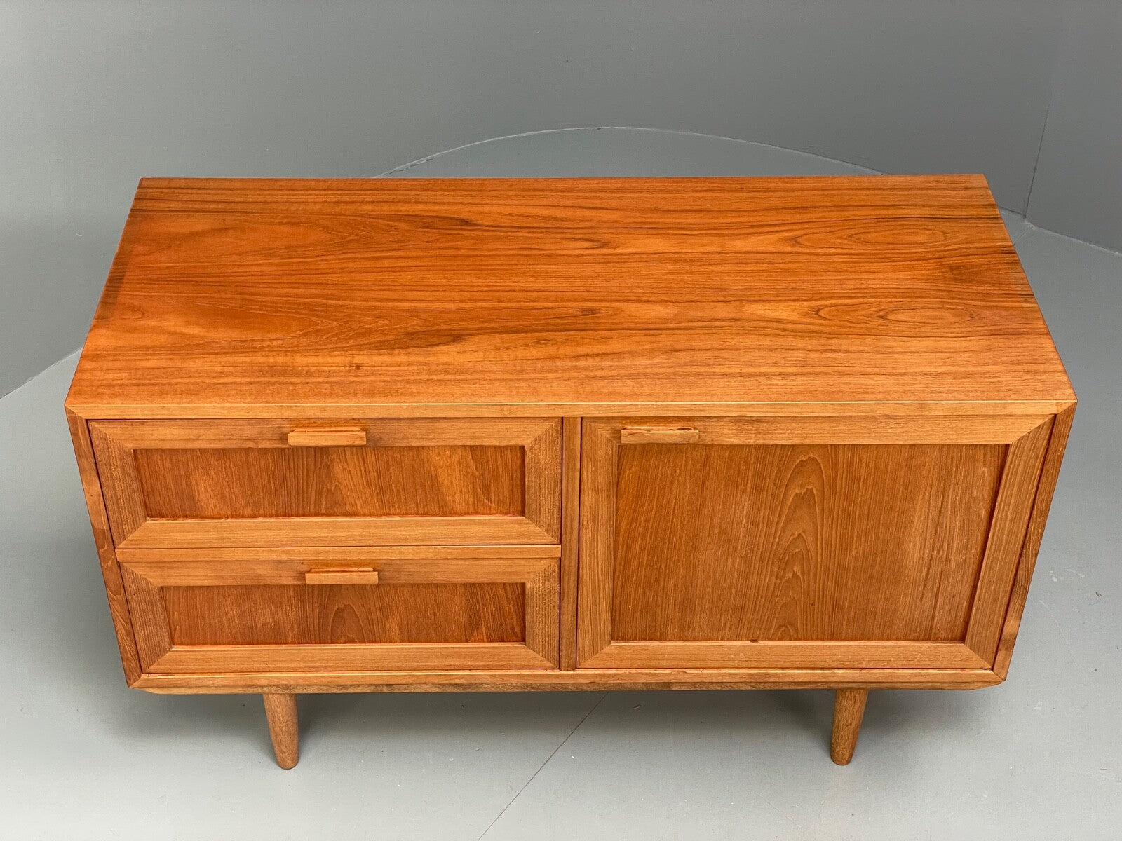 Vintage Danish Teak Sideboard By Omann Jun Drawers Shelving Retro EB9815 MWOO - UKDK FURNITURE