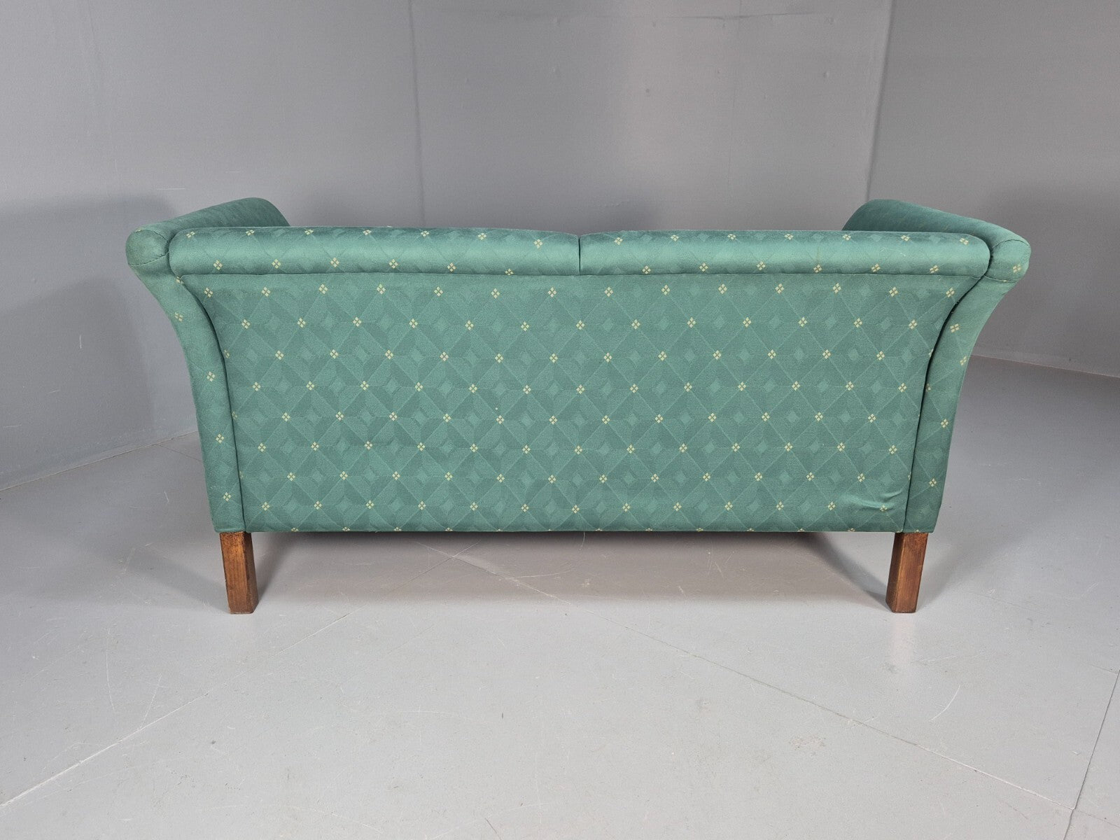 Vintage Danish Green 2 Seat Classic Mid Century Shaped Sofa 1980s EB9565 M2SS - UKDK FURNITURE
