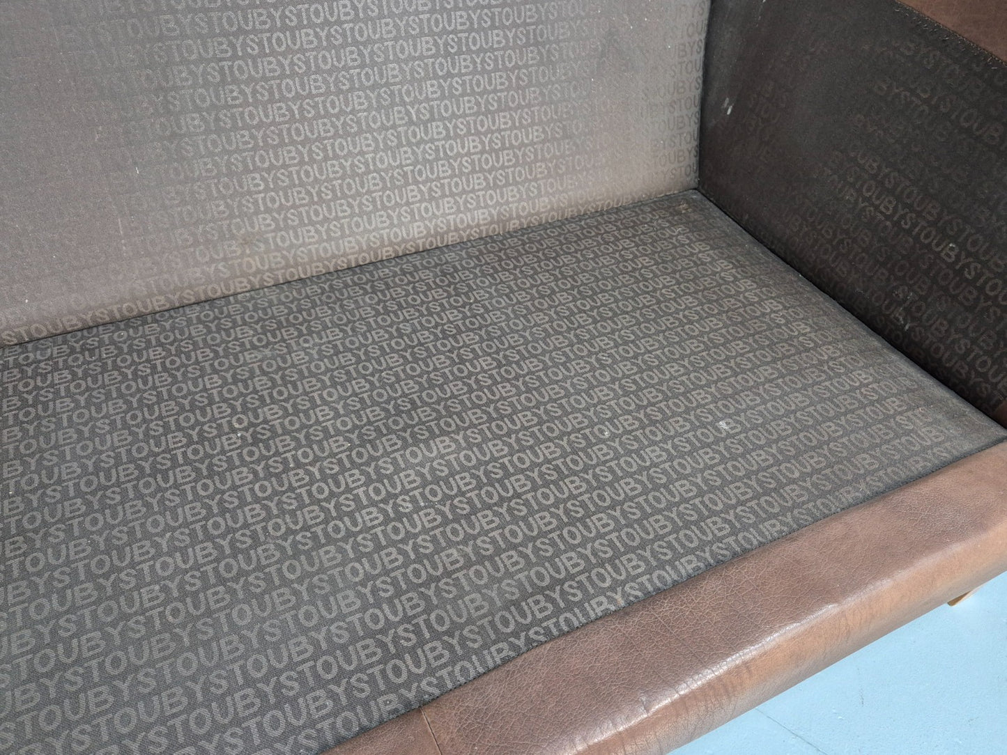 Mid Century Three seater Sofa Brown Leather Vintage Danish 1970s EB10077 M3SS9