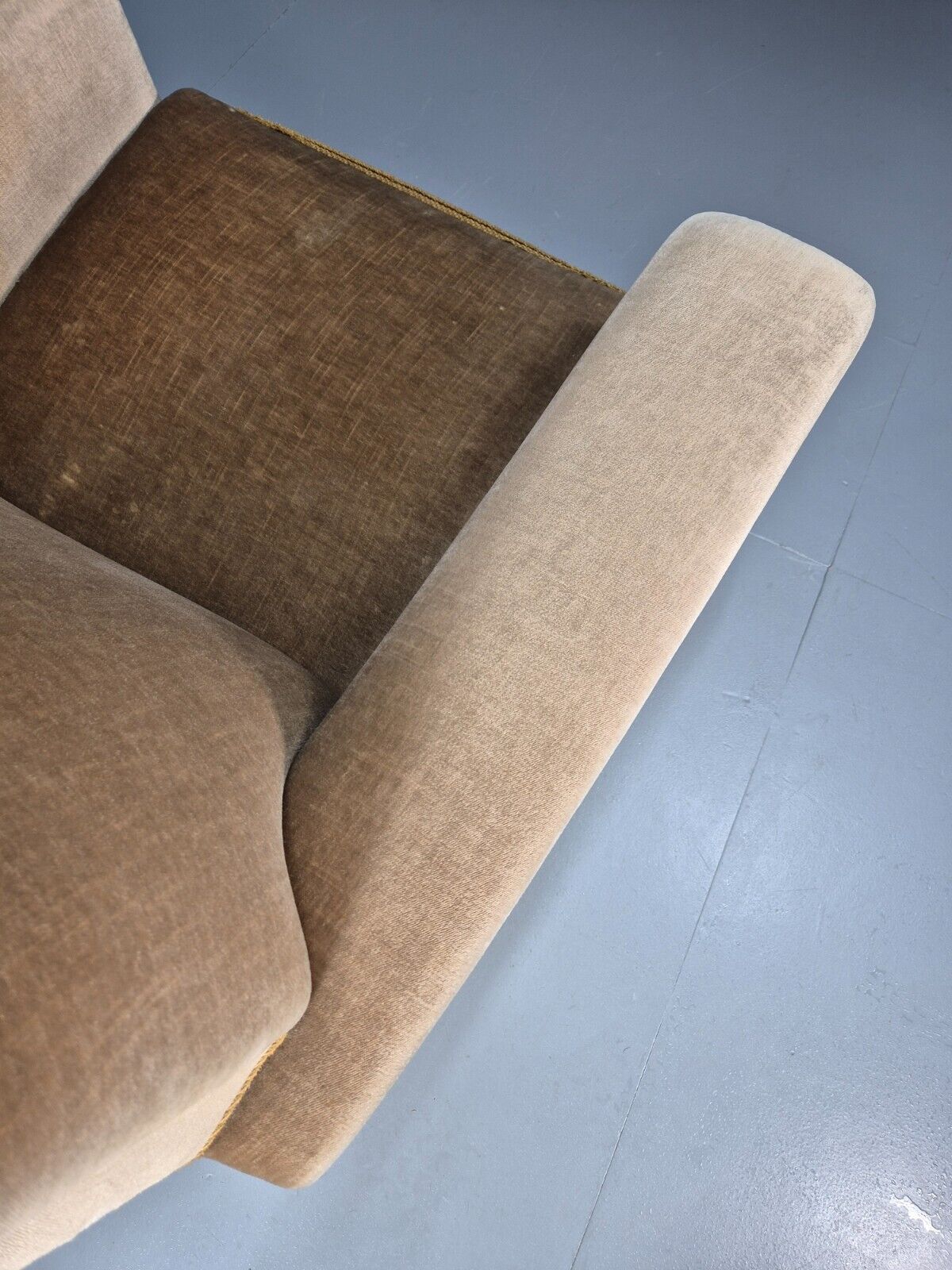 Vintage Danish Lounge Chair Gold Velour Tassels 1960s Retro MCM EB8947 VCLO - UKDK FURNITURE