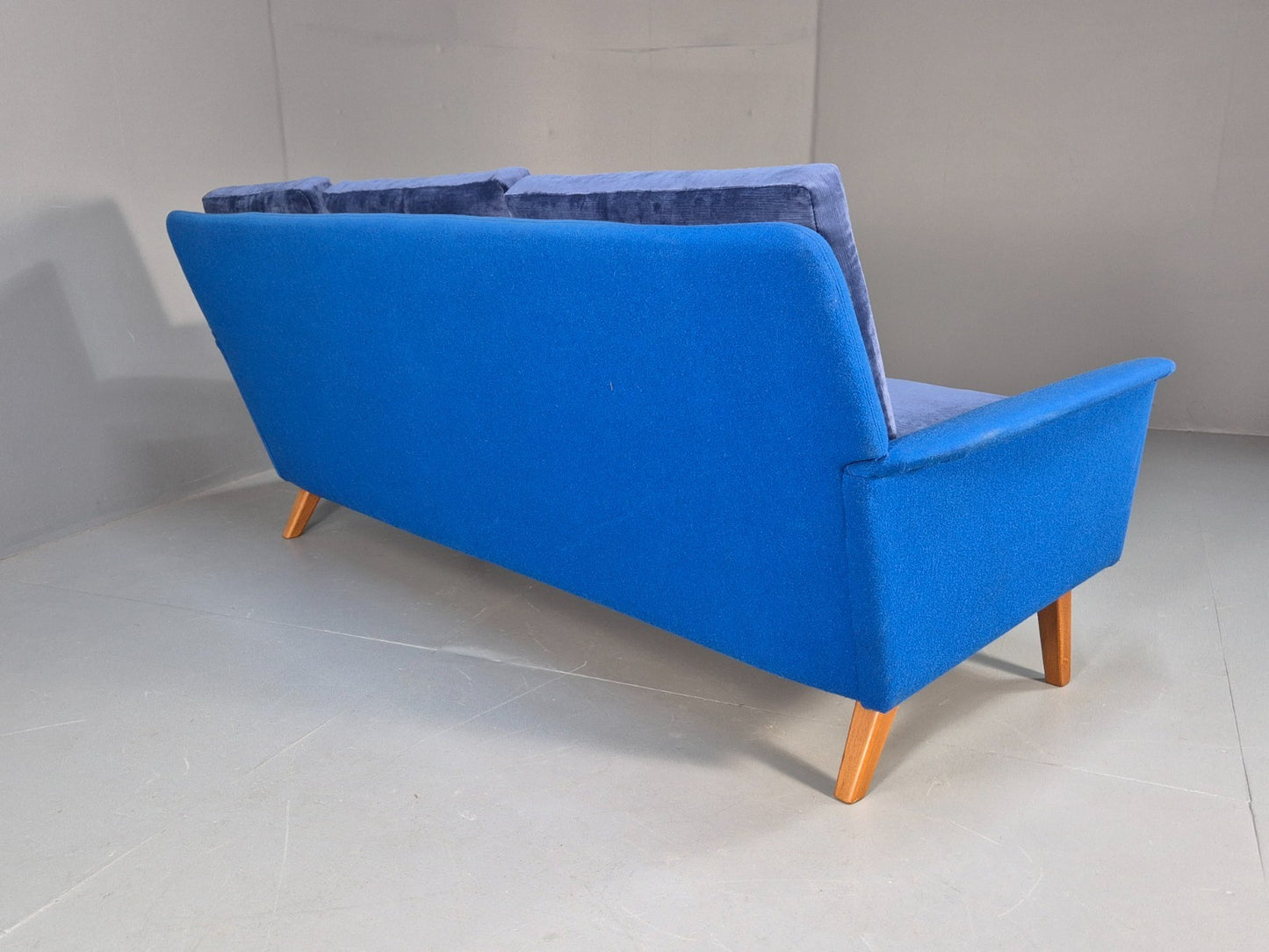 Vintage Folke Ohlsen 3 Seat Sofa Blue New Cushions 1960s Dux Sweden EB9363 M3SS - UKDK FURNITURE