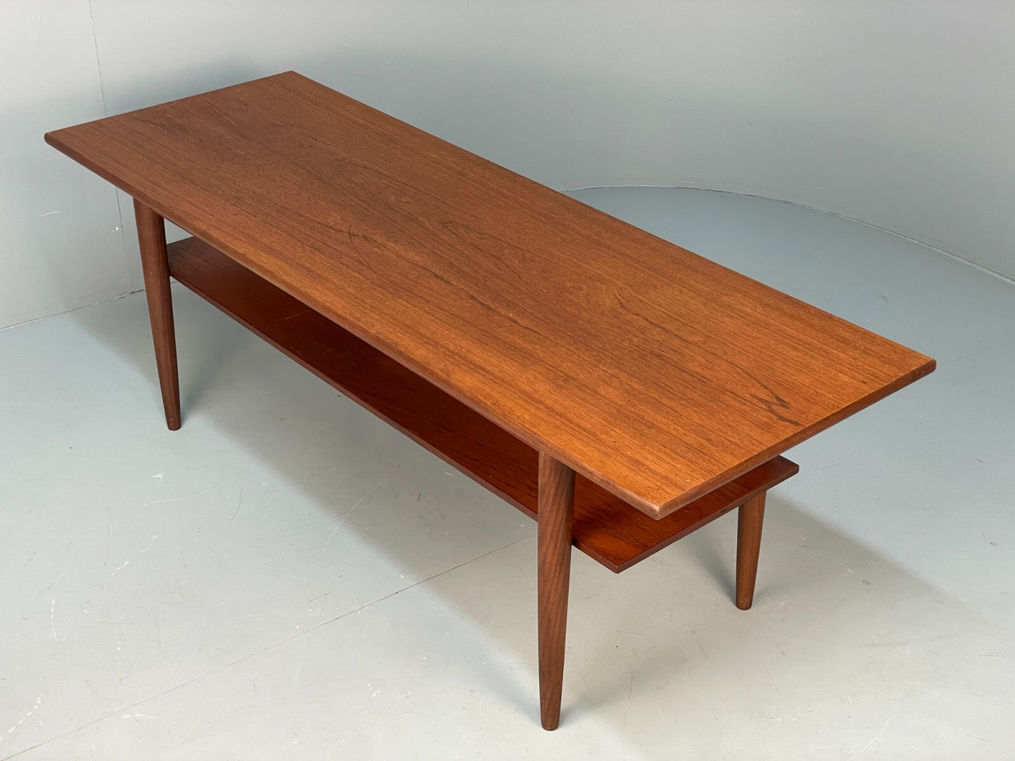 Vintage Teak Coffee Table With Magazine Rack Retro Danish Design EB9426 MWOO - UKDK FURNITURE