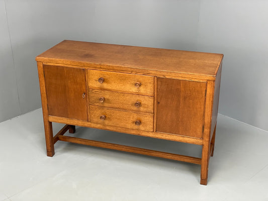 Vintage Oak Sideboard 1940s Utilitarian Military F Tibbenham EB116791