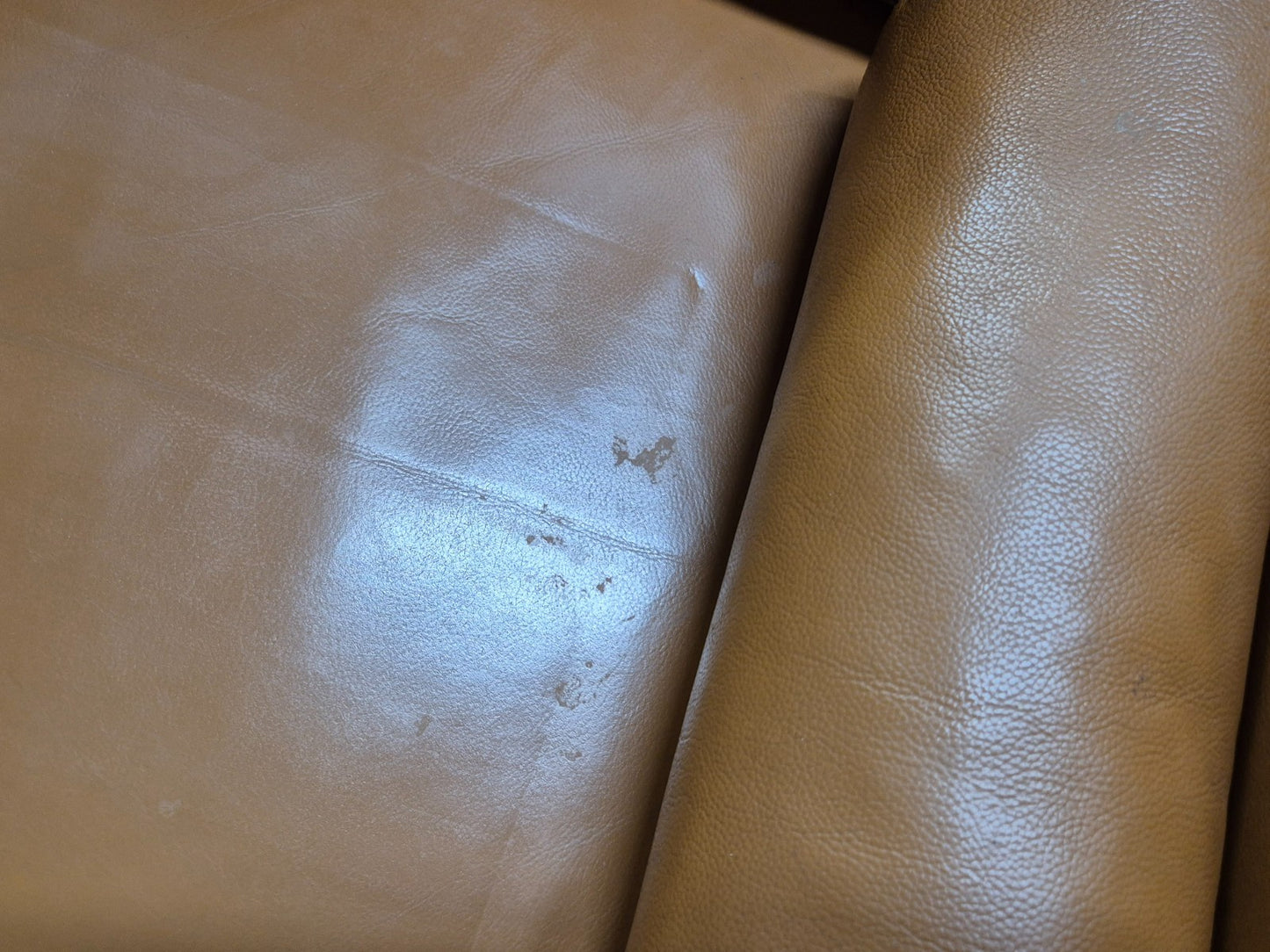 Vintage Tan Leather Two Seater Sofa Danish 1970s Retro Mid Century EB10100 M2SS16