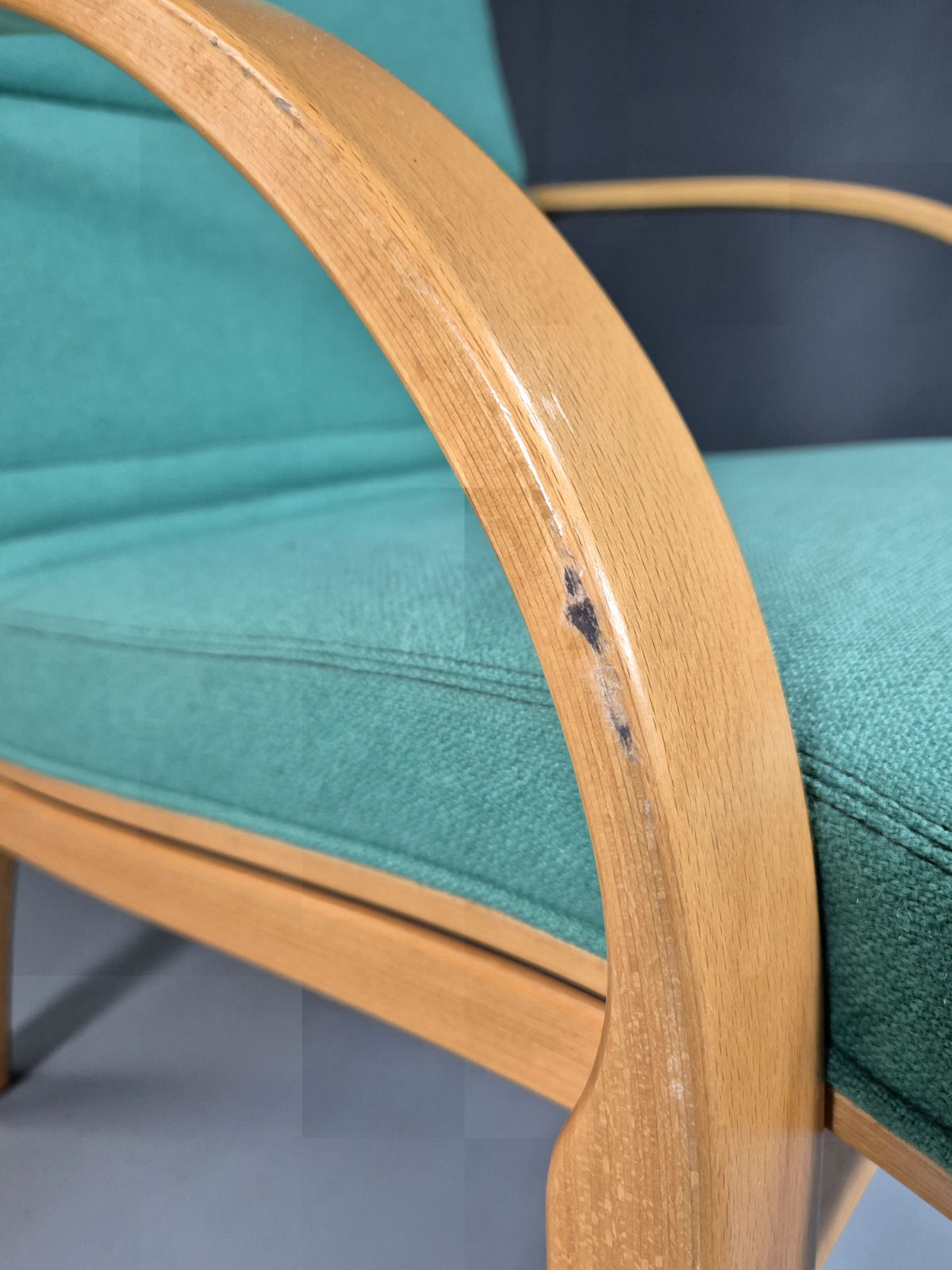 Vintage Danish Lounge Chair Mint Bentwood 1980s Retro EB7350 MBEN - UKDK FURNITURE