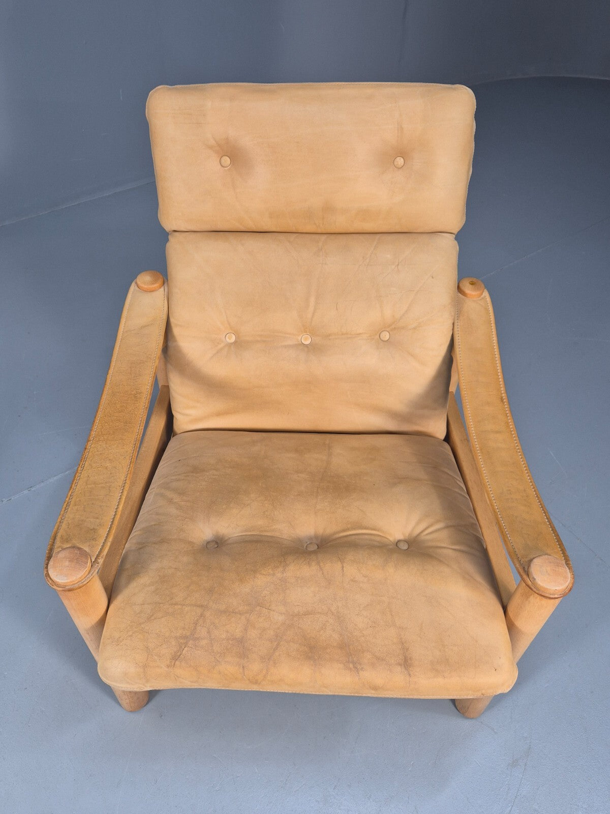 Vintage Nubuck Leather Lounge Chair Ebbe Gehl Danish Mid Century EB9301 MNOR - UKDK FURNITURE