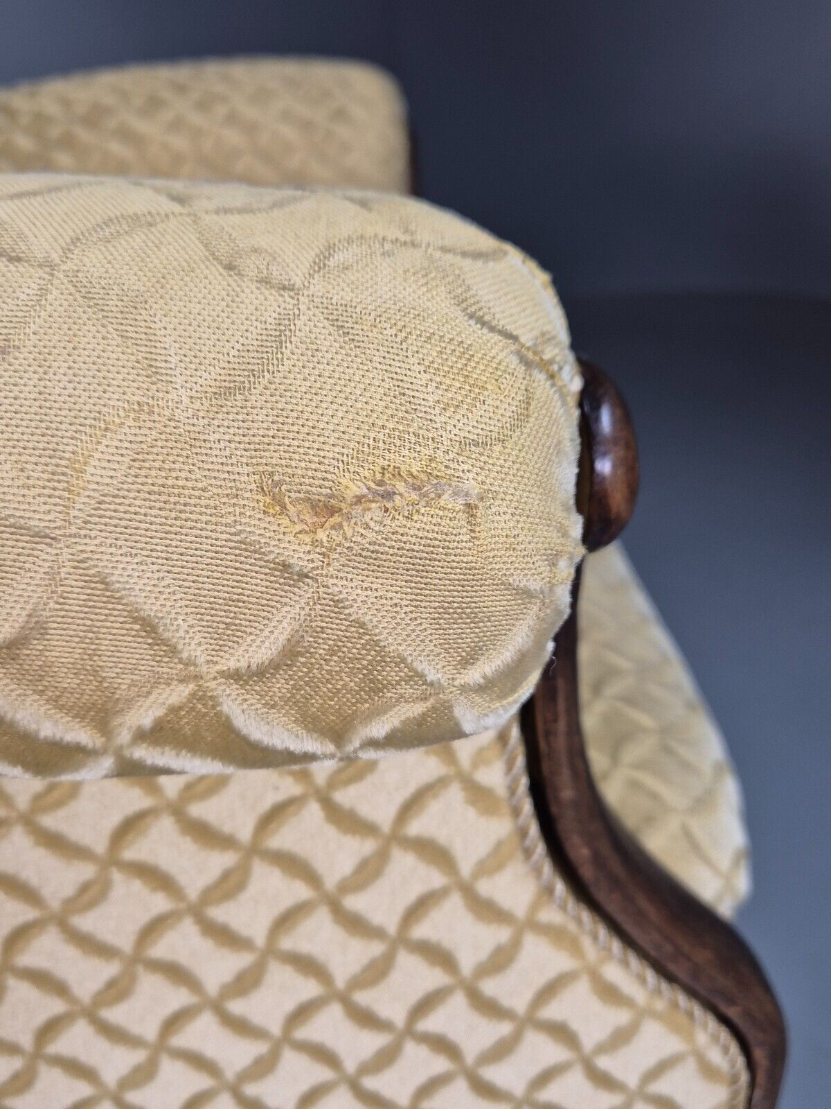 Vintage Danish Lounge Chair Gold Moquette Art Deco 1930s Antique EB8223 VCLO - UKDK FURNITURE