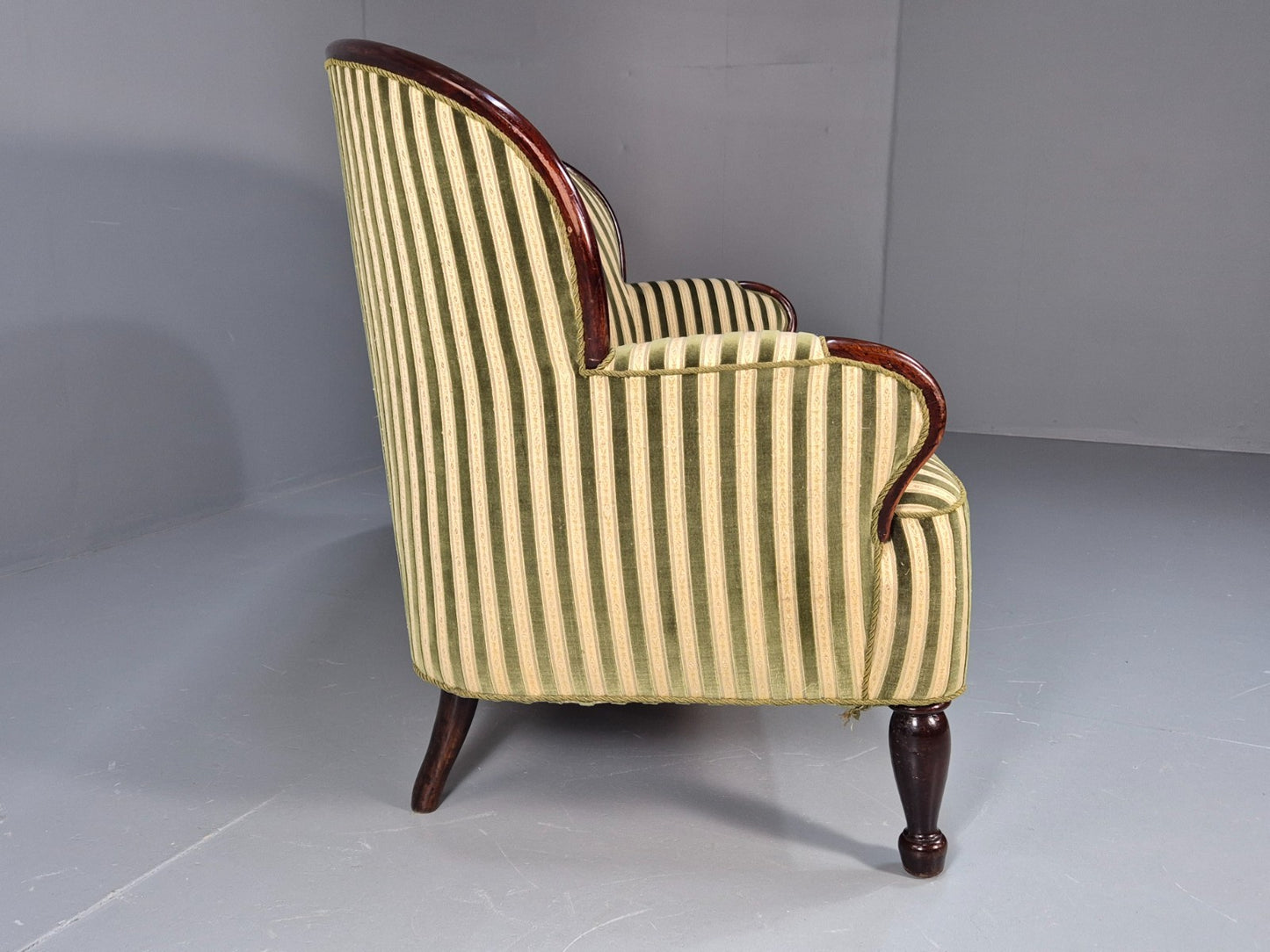 Antique Danish Gold and Green Mahogany Sofa 1900s EB9663 V2SS - UKDK FURNITURE