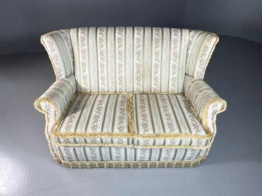 Vintage 1960s Cottage Sofa, Regency Stripe, Tassels, Retro, Kitsch EB5719 V2SS - UKDK FURNITURE