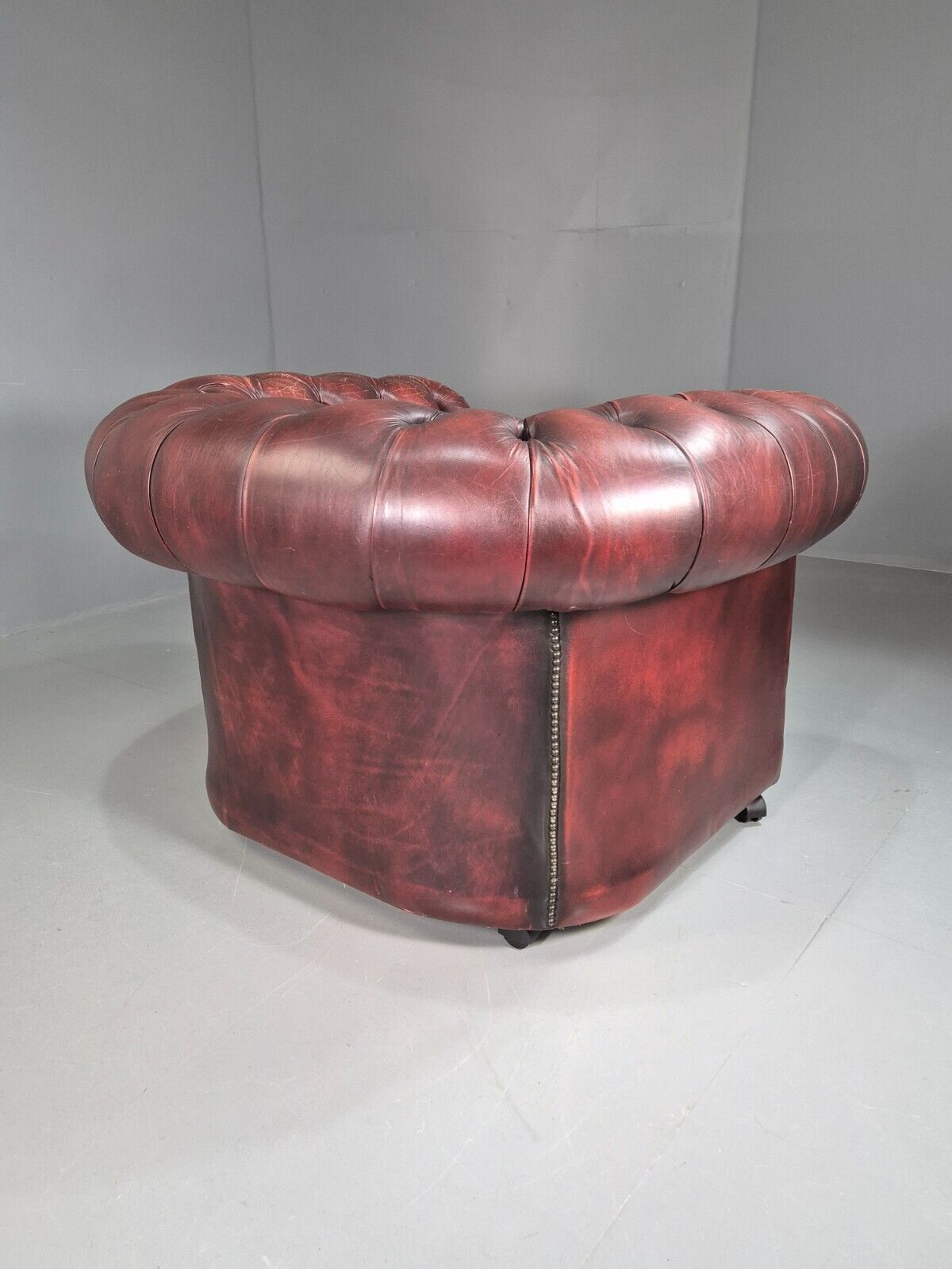 Vintage Chesterfield Chair Red Oxblood Leather 1970s Retro EB7431 VLEA - UKDK FURNITURE