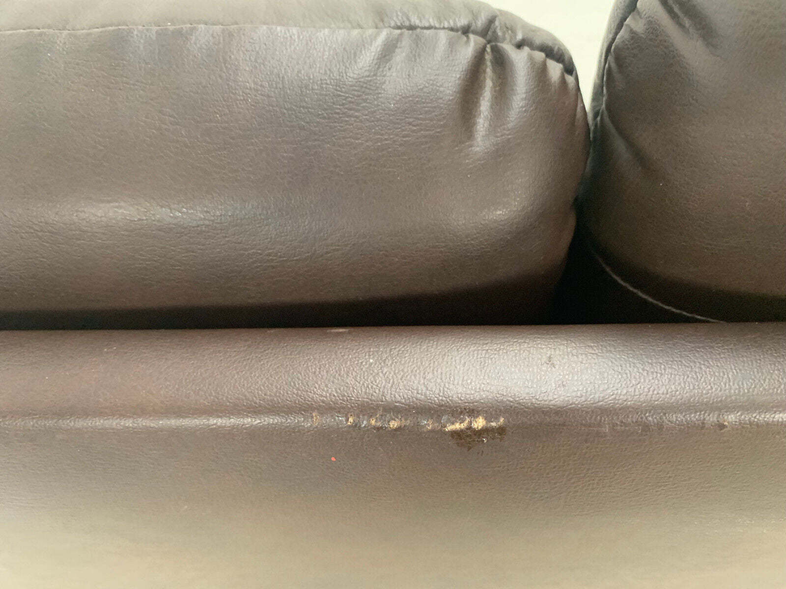 Danish Stained Beech, Dark Brown Leather & Vinyl Three-Seater Sofa EB3459 M3SS - UKDK FURNITURE
