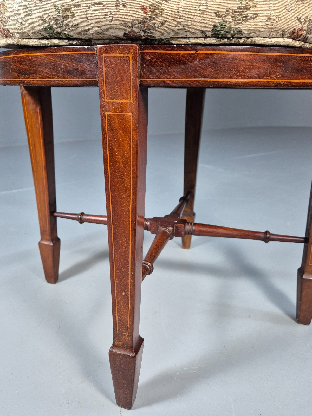 Antique Walnut Tub Chair Edwardian Sheraton Revival 1900s EB9476 VCLO - UKDK FURNITURE