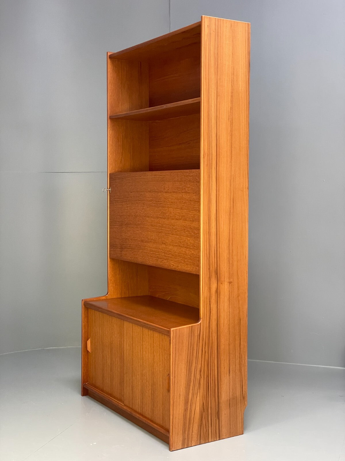 Vintage Teak Wall Unit By Gibbs Furniture 1970s Drinks Cabinet EB9526 MWOO - UKDK FURNITURE