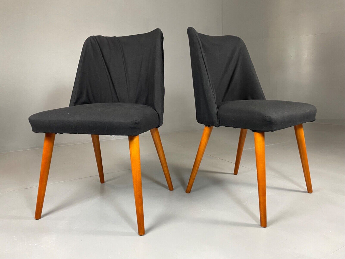 Danish Pair of Mid Century Beech & Fabric Chairs, Retro, Vintage EB4602 MNOR - UKDK FURNITURE
