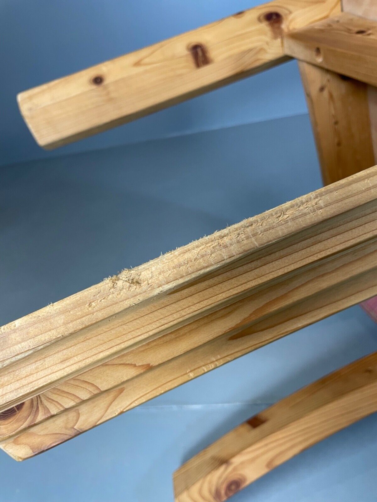 3 Danish 1980s Pine & Pink Fabric Dining Chairs Retro Post Modern EB4798 MDIN - UKDK FURNITURE