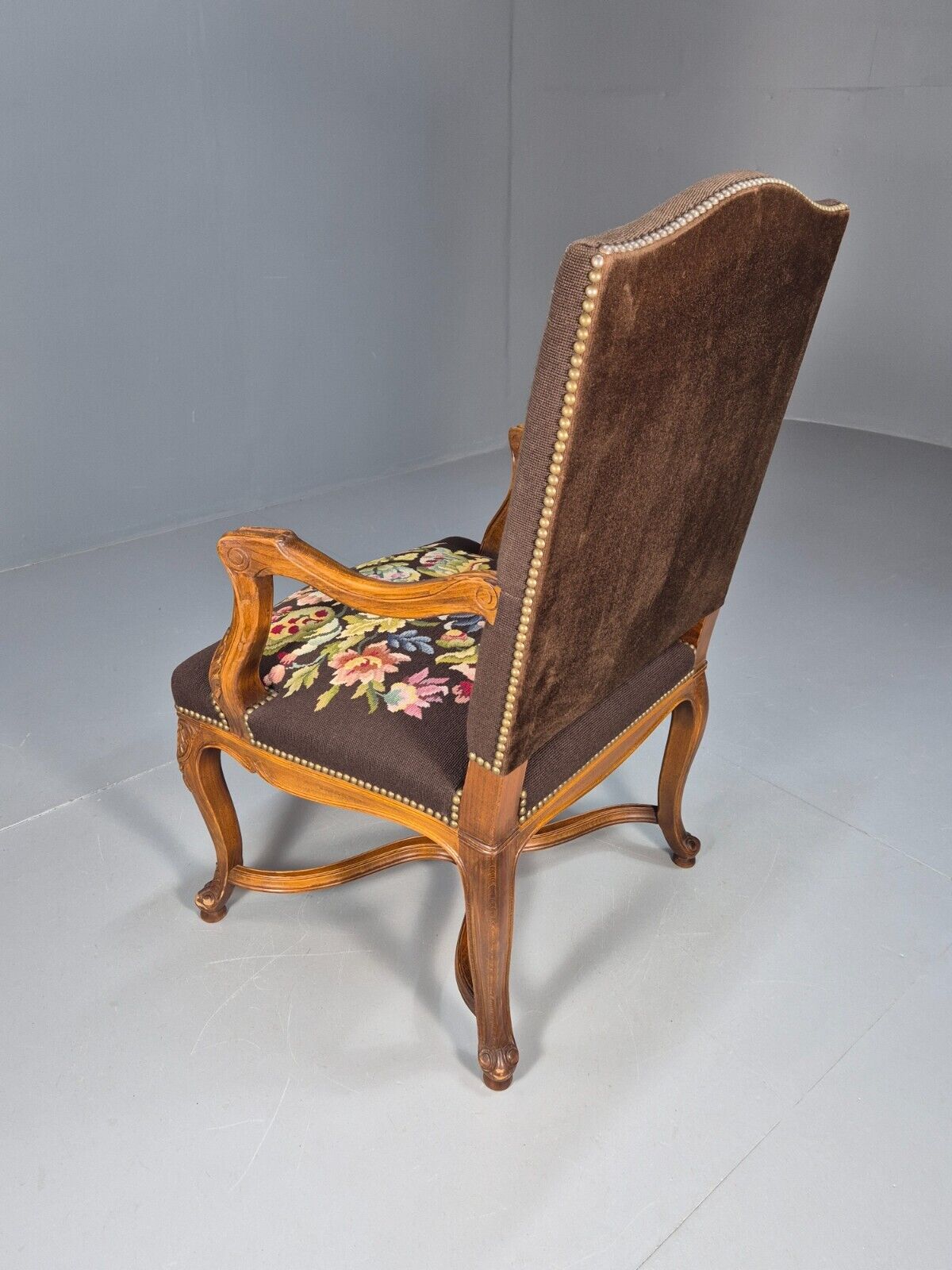 Vintage Danish Lounge Brown Floral Oak 17th Century Style EB8996 VCLO - UKDK FURNITURE